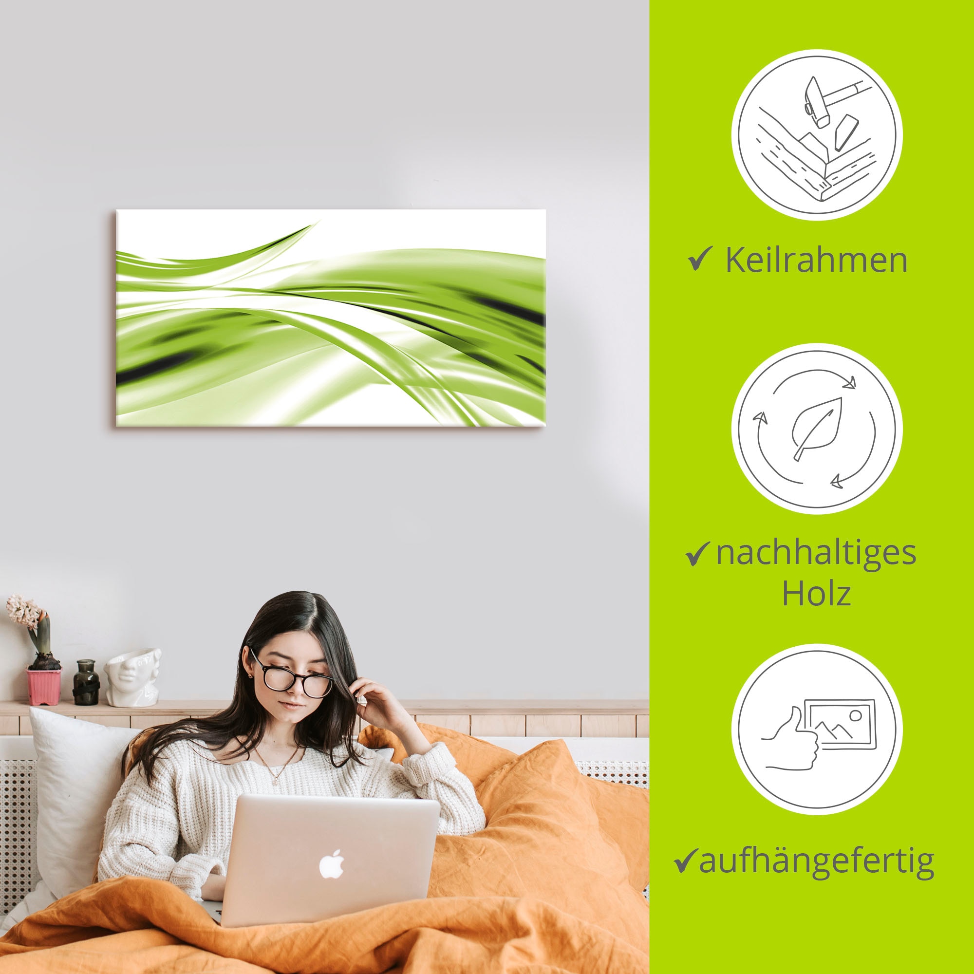 Artland Leinwandbild »Schöne Welle - Abstrakt« Gegenstandslos 1 Stk. tlg. auf Holzrahmen gespannt