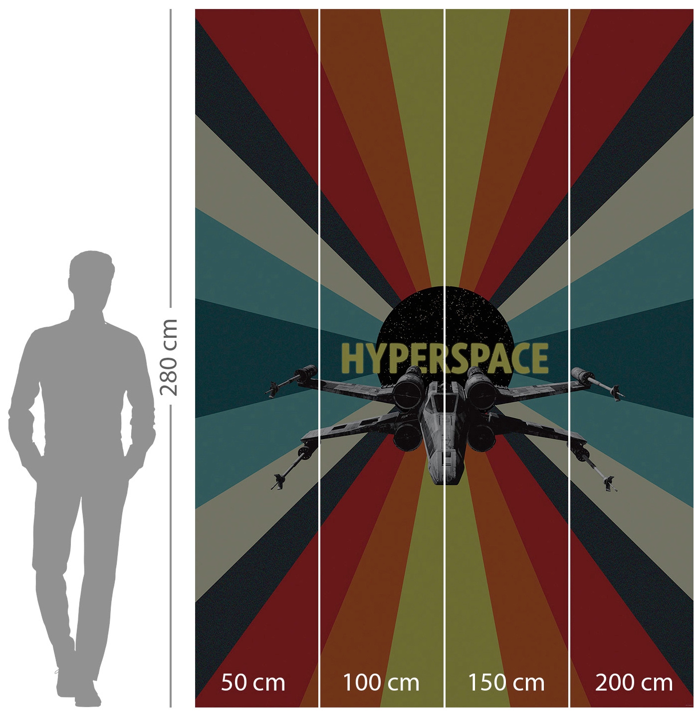 Komar Vliestapete »Digitaldruck Vlies - Star Wars Hyperspace - Größe 200 x 280 cm«, bedruckt, Kinderzimmer