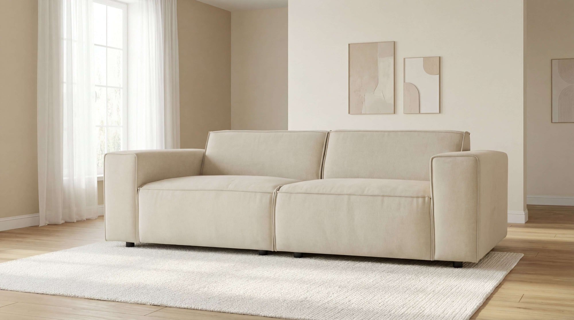 OTTO home 2-Sitzer »Jorrena, extra weicher Chenille-Stoff« Kompaktsofa, 3 Komfortstufen, Breite 226 cm, mit Wellenunterfederung