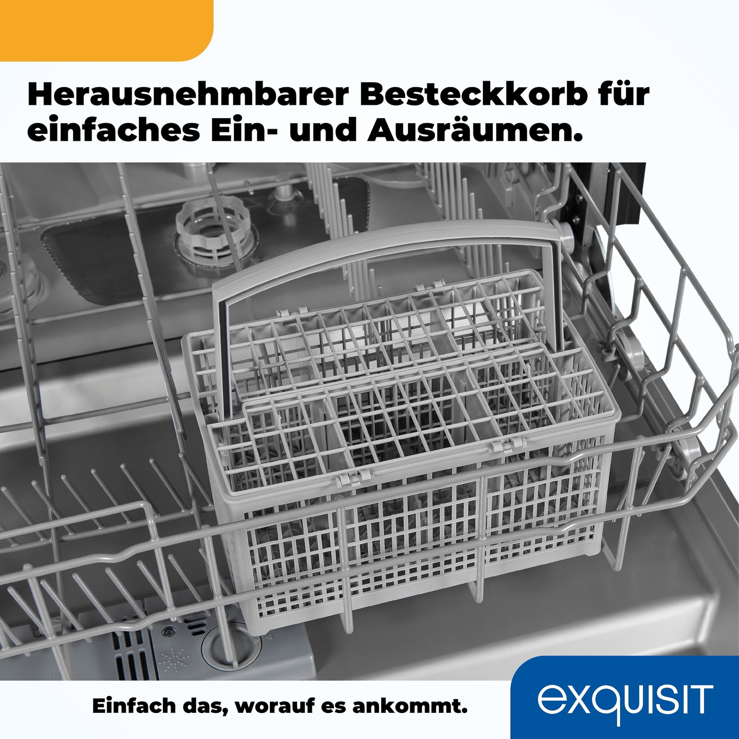 exquisit vollintegrierbarer Geschirrspüler »EGSP6012-E-030E silber«, 12 Maßgedecke