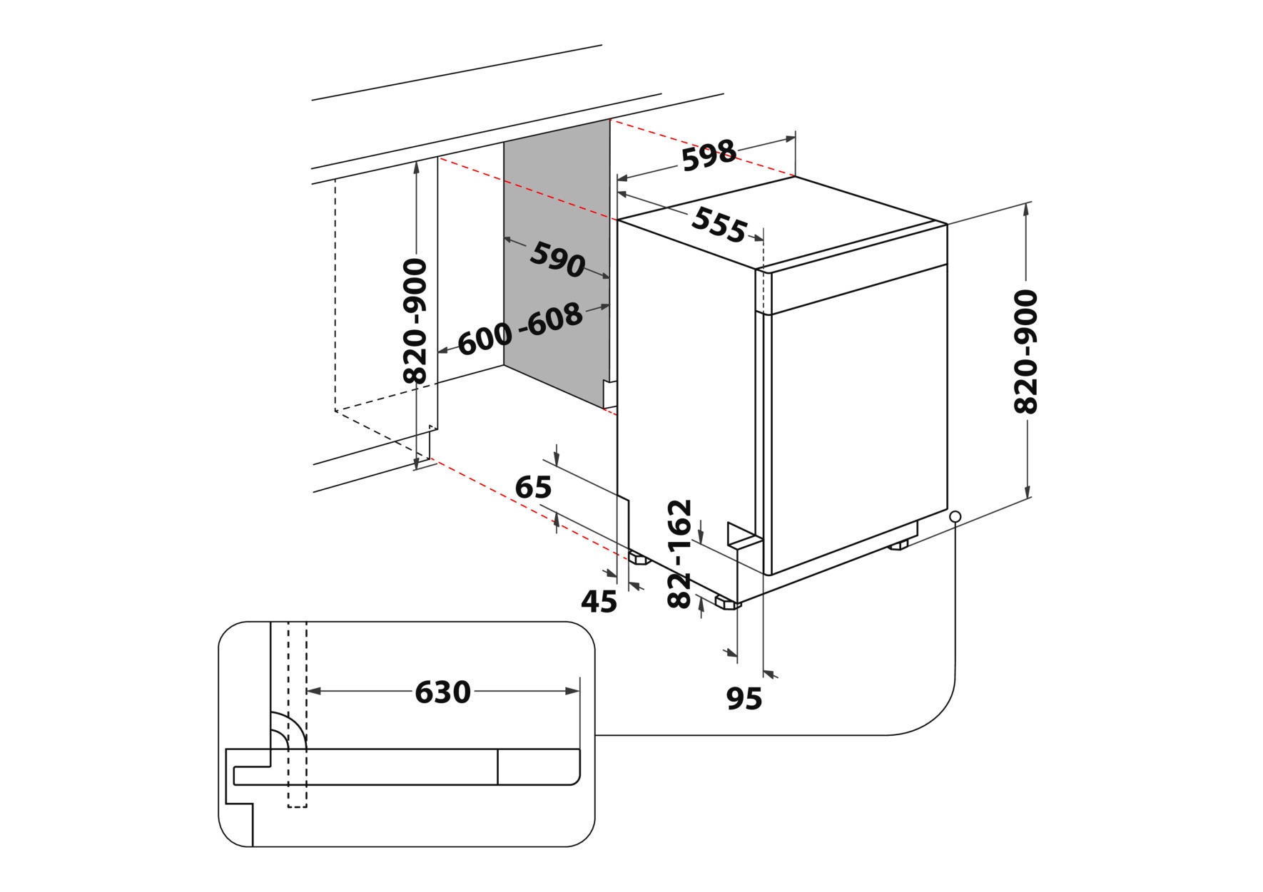 BAUKNECHT Unterbaugeschirrspüler »BKSV1 UBM« 15 tlg. Maßgedecke