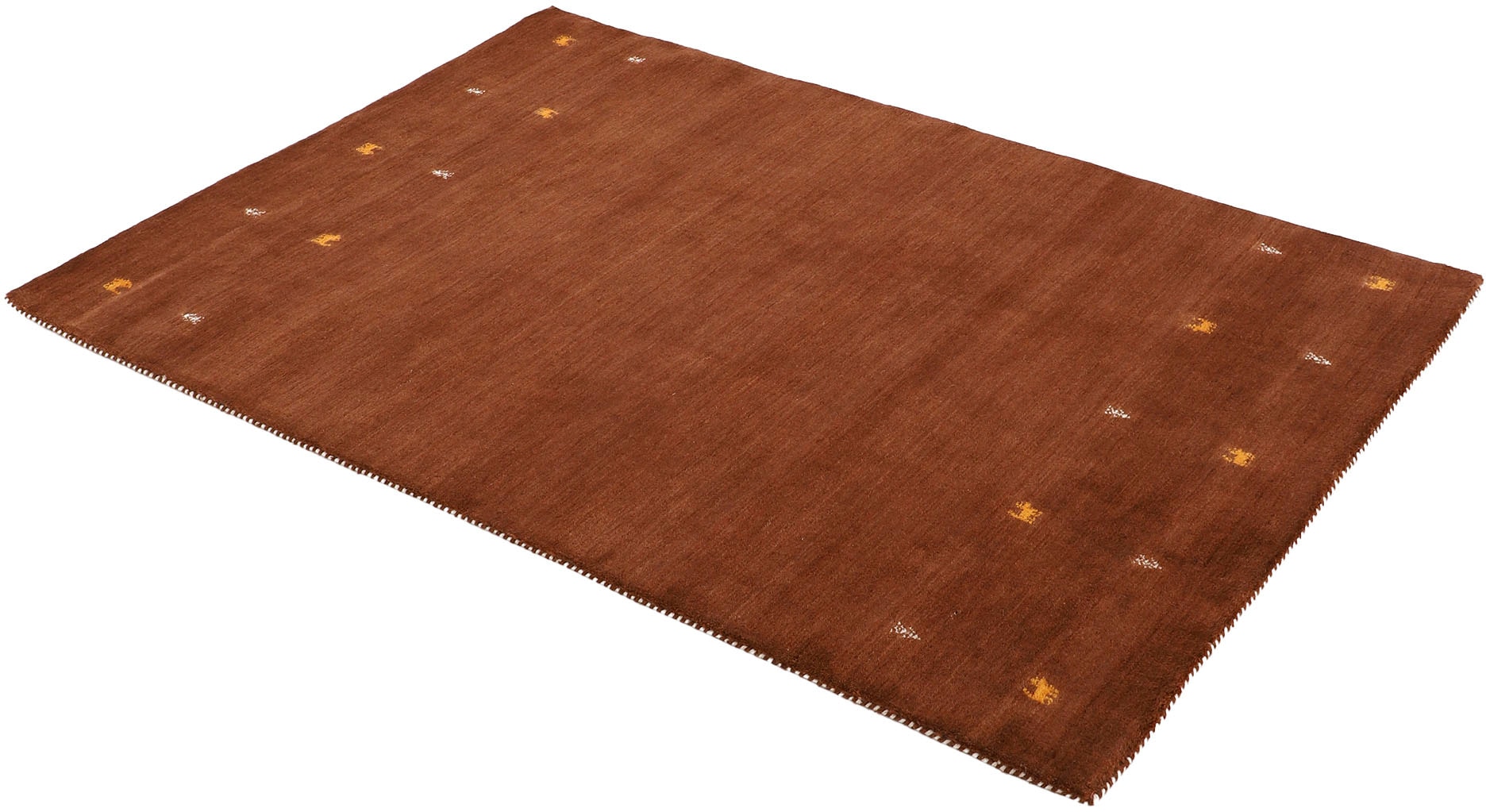 carpetfine Wollteppich »Gabbeh Uni, auch als Läufer erhältlich«, rechteckig, 15 mm Höhe, reine Wolle, handgewebt, Gabbeh Loom Tiermotiv, große Farbauswahl