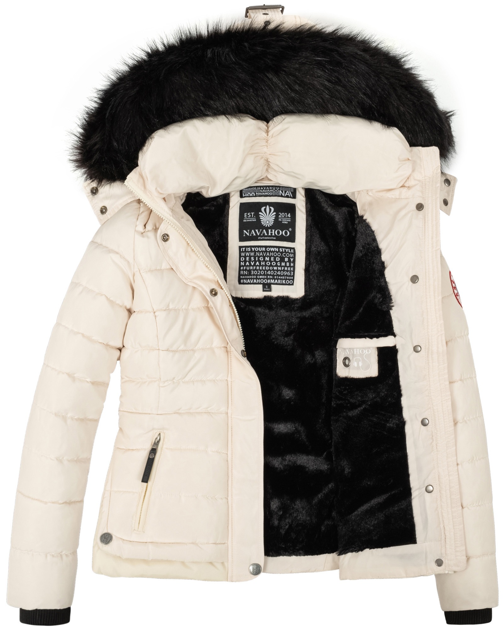 Navahoo Steppjacke »Navahoo Chloe warme Damen Winter Jacke Parka Mantel Stepp Kurzjacke gefüttert NEU B301«
