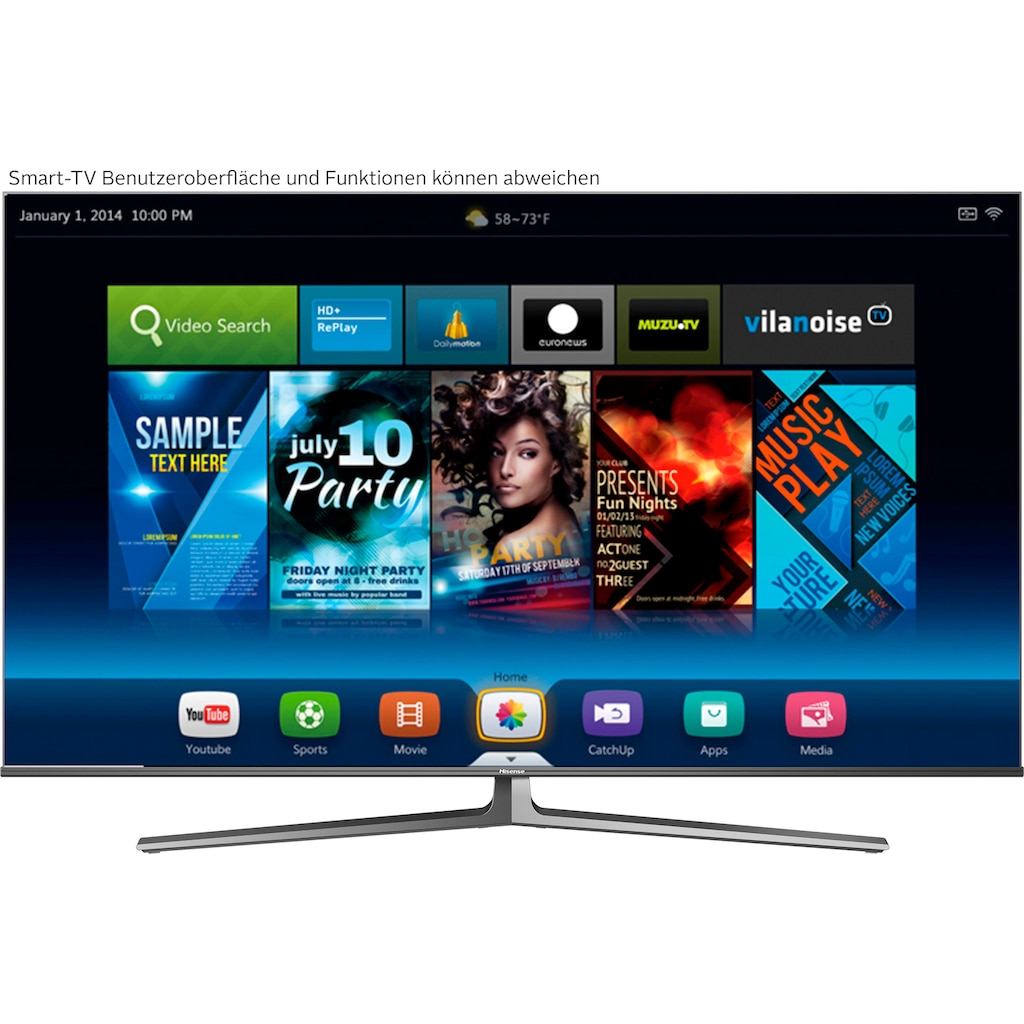 Hisense LED-Fernseher »65U8GQ«, 164 cm/65 Zoll, 4K Ultra HD, Smart-TV, Quantum Dot ULED Technologie, 120Hz Panel, USB Recording