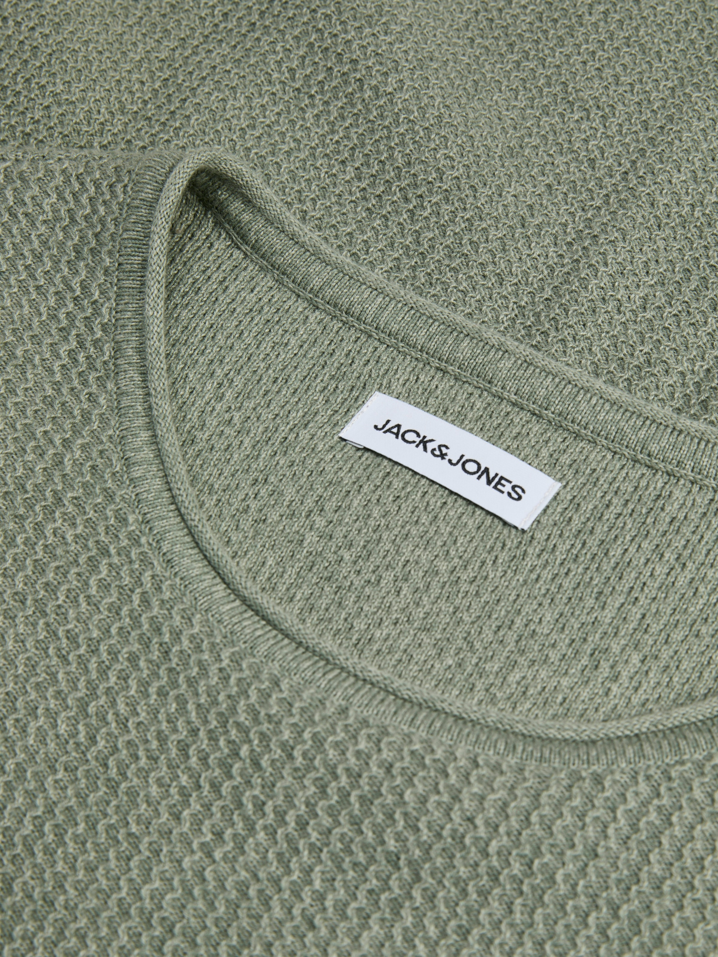 Jack & Jones Rundhalspullover »JJECOOPER KNIT CREW NECK NOOS«, in Strick Optik