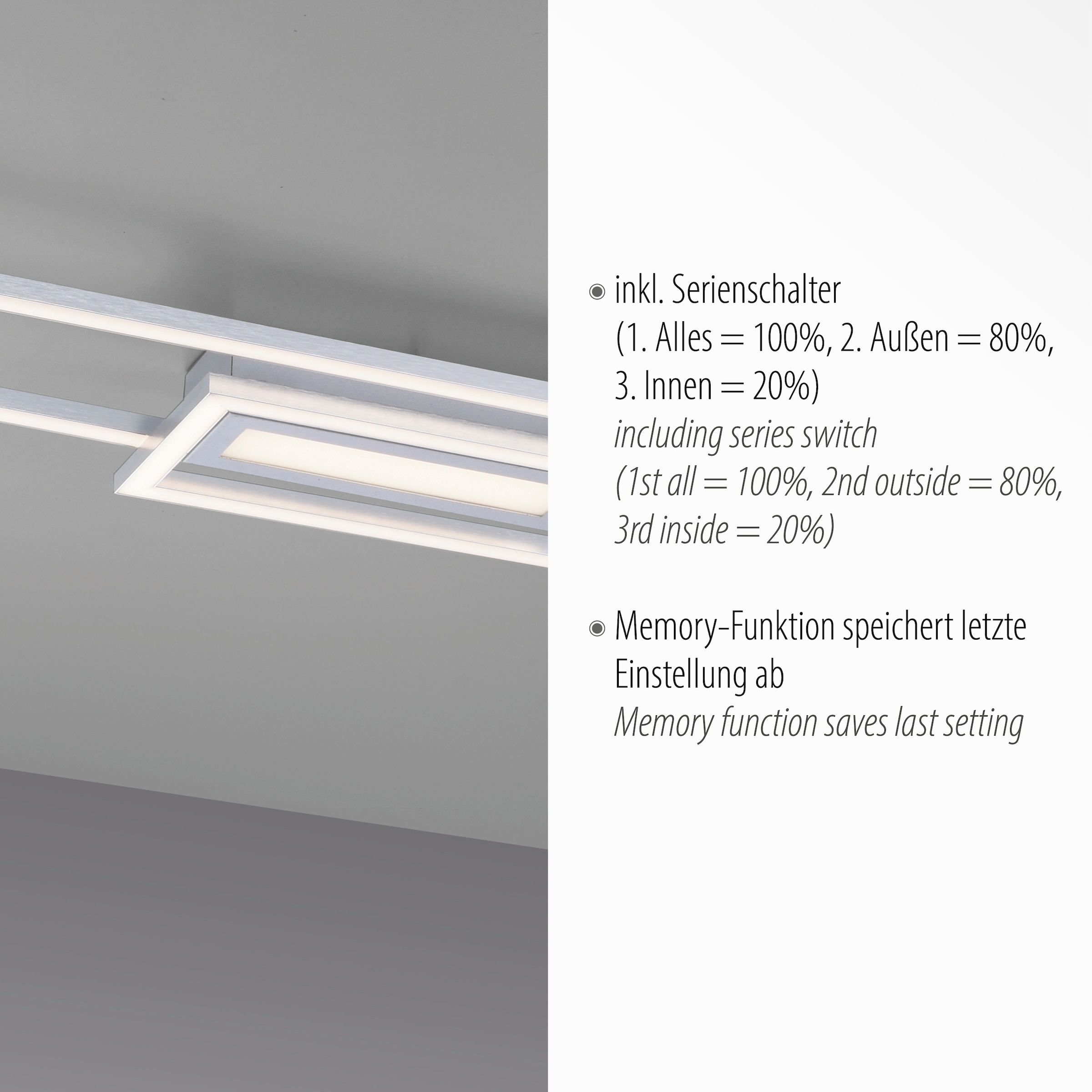 Leuchten Direkt Deckenleuchte LED, online 3 steuerbar separat Garantie XXL mit | Jahren 1 »ASMIN«, kaufen (Schalter) flammig-flammig