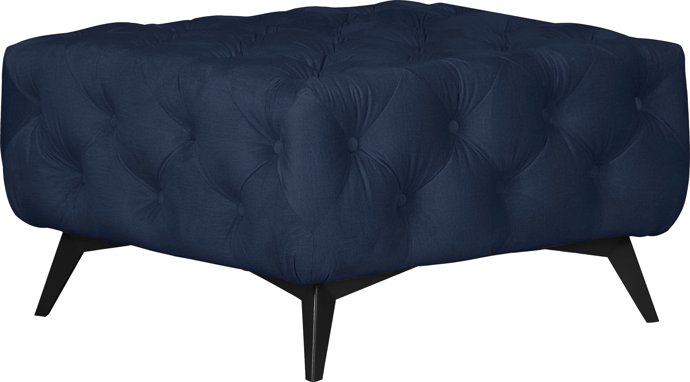 Leonique Polsterhocker »Amaury«, Chesterfield-Optik, Breite 80cm, Fußfarbe wählbar