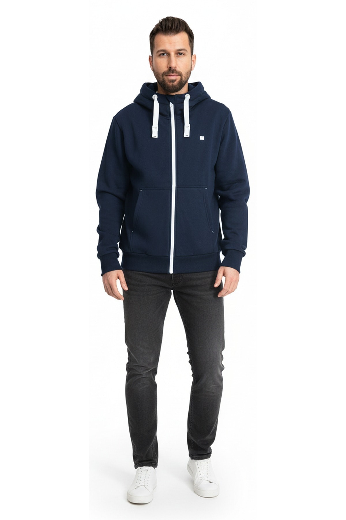 DEPROC Active Kapuzensweatshirt »PICTOU Herren-Zip-Top mit Kapuze«, weiche Fleecejacke mit Kängurutasche
