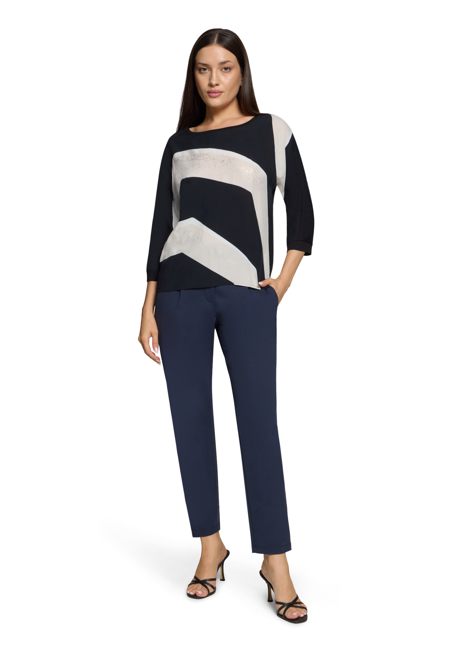 Betty&Co Print-Shirt »Patchwork-Shirt mit Fledermausärmeln«