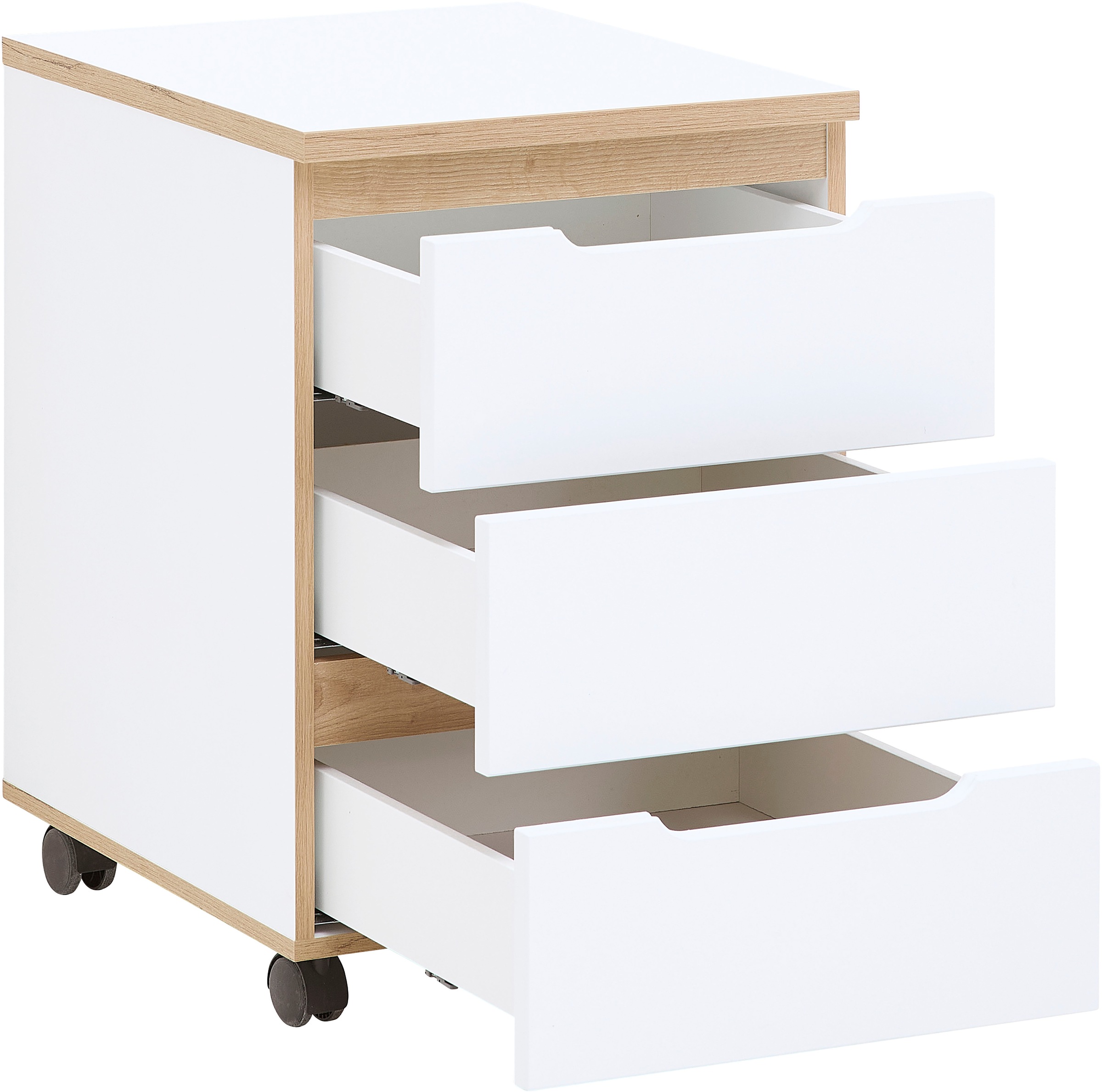 Innostyle Container »Memphis Rollcontainer,45x66x55cm (B/H/T)«, (1 St.), 3 Schubkästen, Soft-Close, ABS-Kantenschutz, 2 Rollen mit Bremse