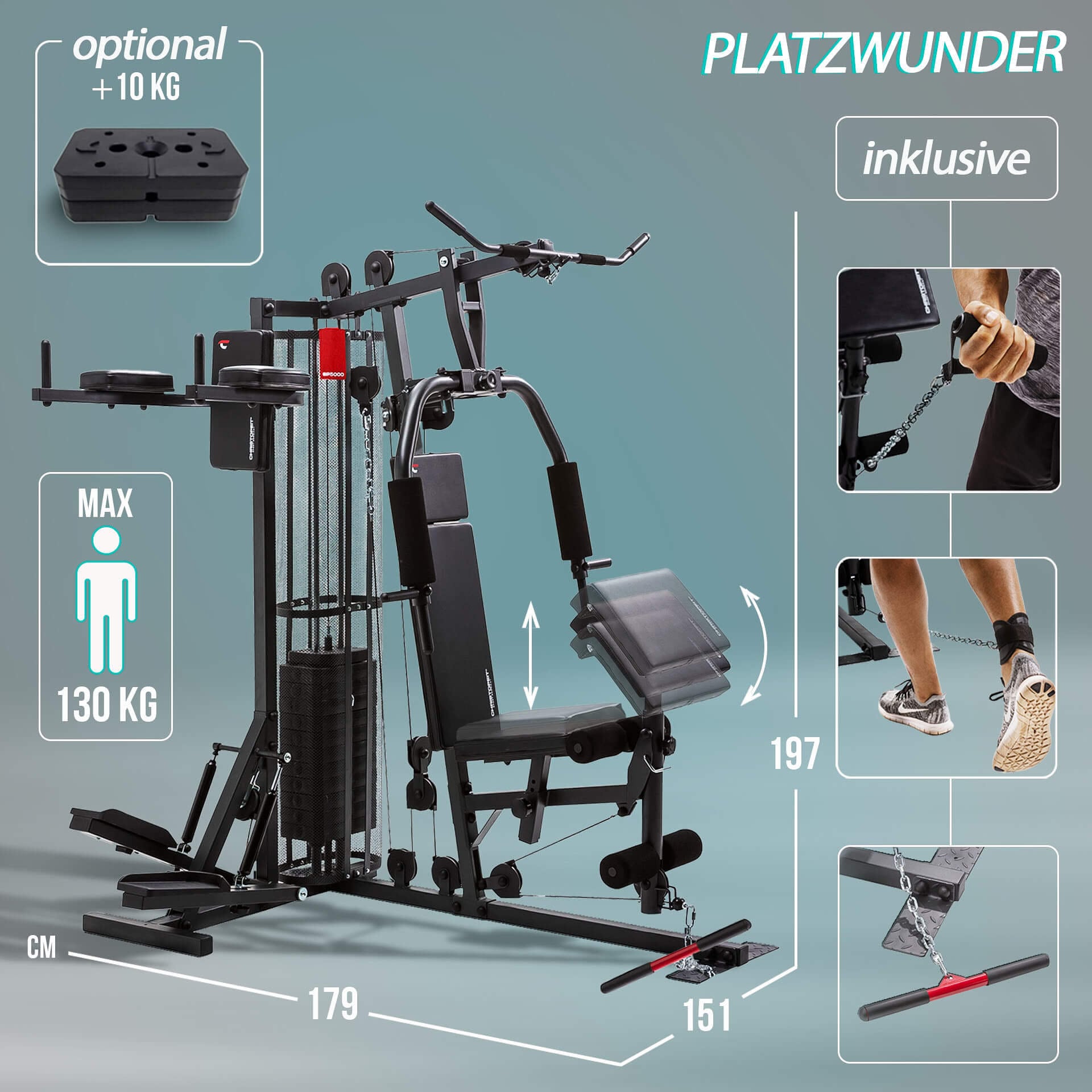 Christopeit Sport® Kraftstation »Kraftstation SP 5000«, 12 Gewichtsblöcke