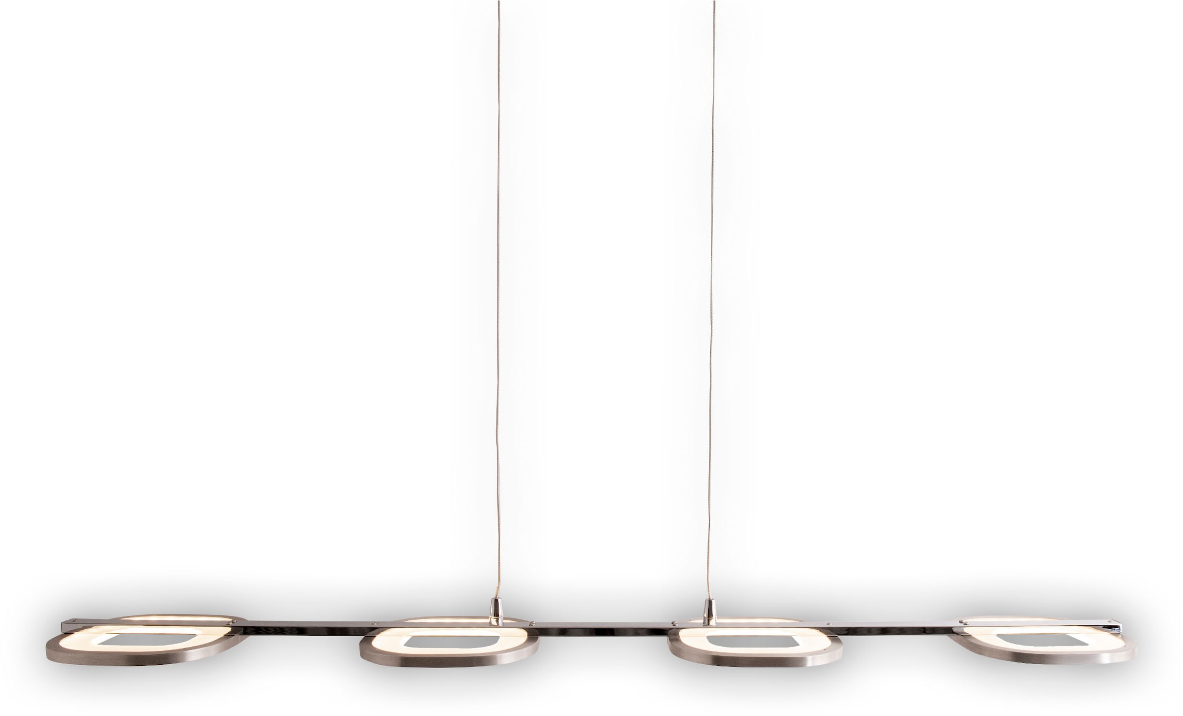 näve LED Pendelleuchte »Beam« LED-Modul 1 Stk. Warmweiß 4 Brennstellen, Höhe 150cm, Länge 100cm, warmweißes Licht
