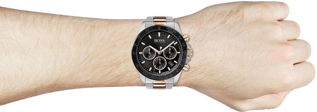 BOSS Chronograph »Hero, 1513757«, Quarzuhr, Herrenuhr, Armbanduhr, Stoppfunktion, Edelstahlarmband