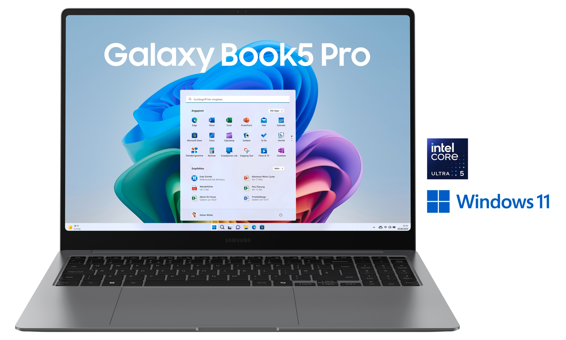 Samsung Notebook »Book5 Pro 16 (NP960X) Intel Core Ultra 5 16GB+512GB AMOLED 2X-Display«,...