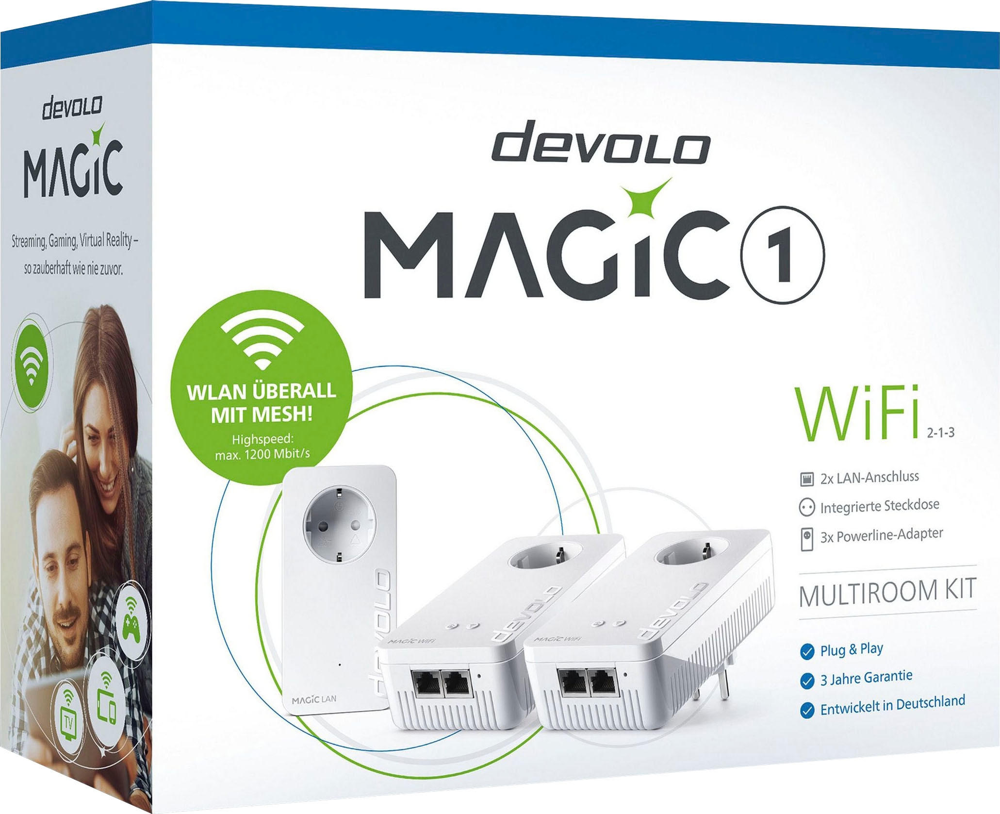 DEVOLO WLAN-Router »Magic 1 ac XXL (1200Mbit, Multiroom Mesh)« ➥ Jahre LAN, 3 Kit | WiFi 5x Garantie UNIVERSAL