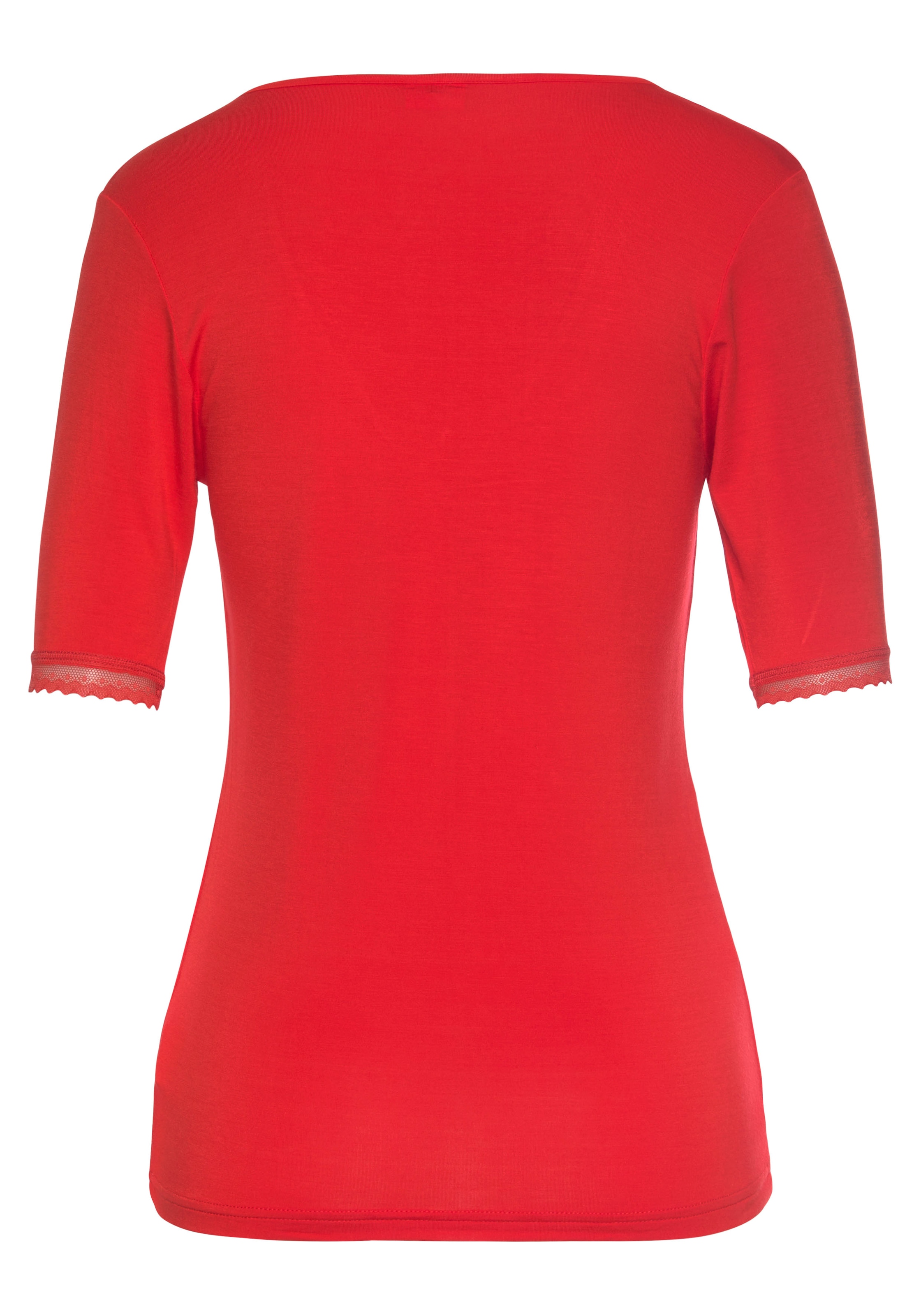 LASCANA Pyjamaoberteil mit Spitzeneinsatz PN8010