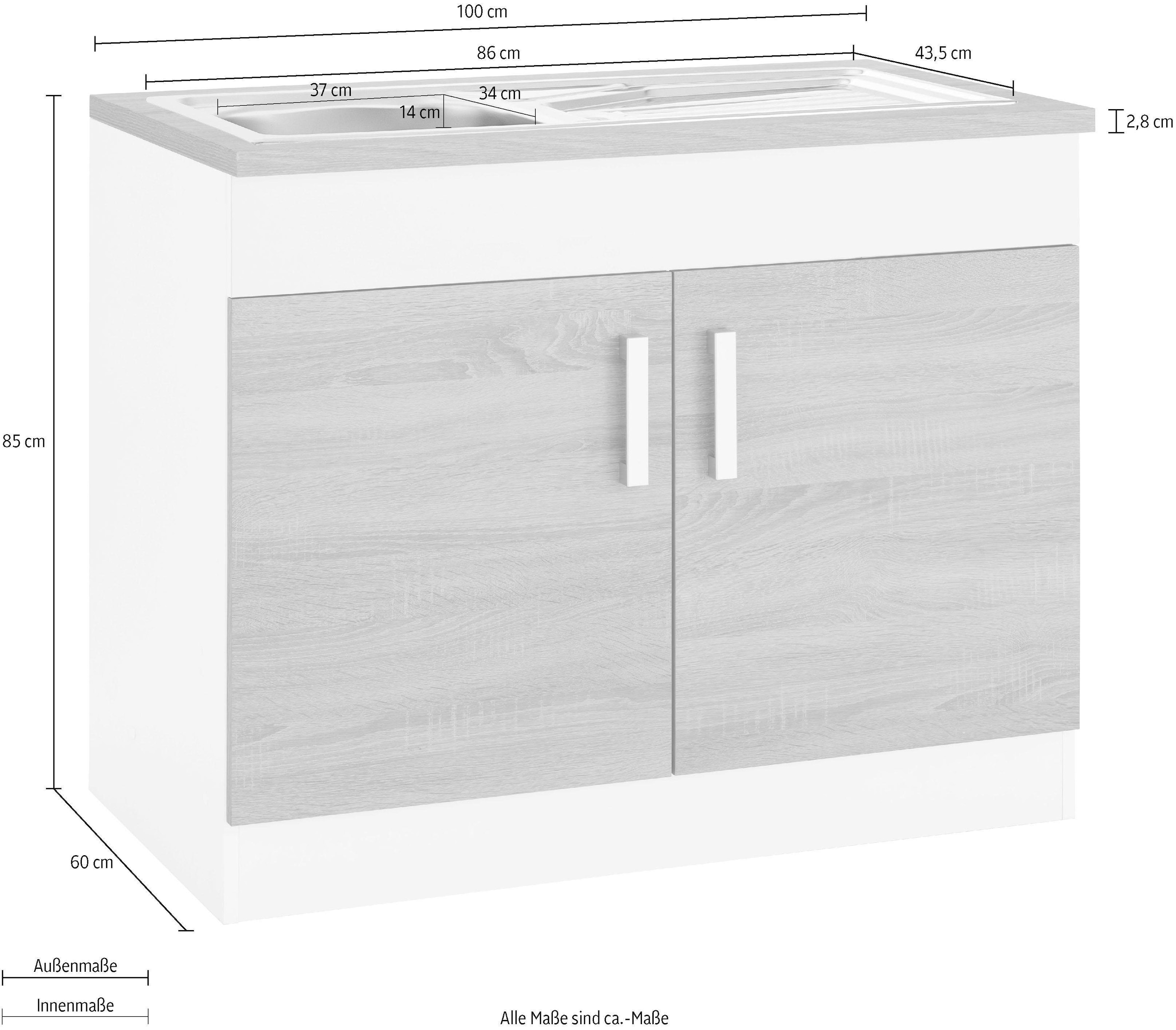 KOCHSTATION Spülenschrank »KS-Gera«, Breite 100 cm