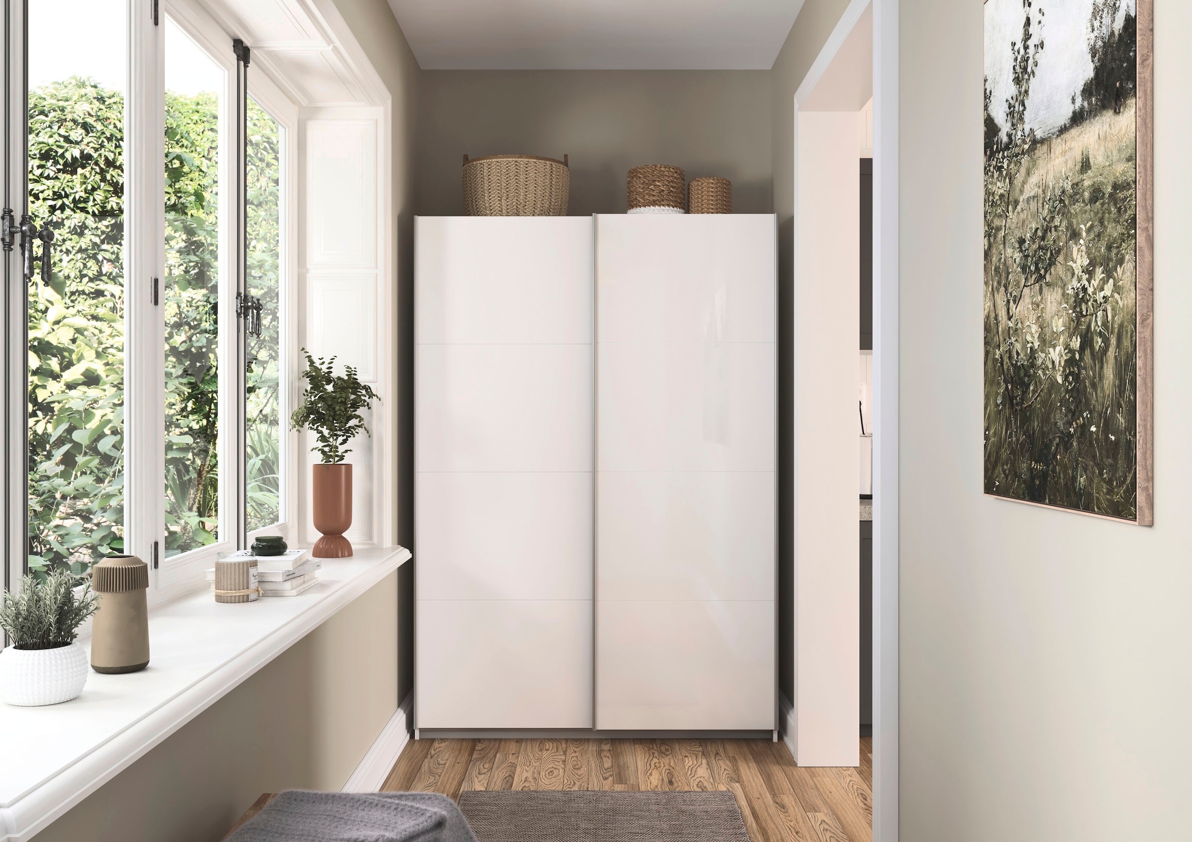 rauch Schwebetürenschrank »Subito Kleiderschrank Bestseller« Schlafzimmerschrank Garderobe mit 4 Glaselementen