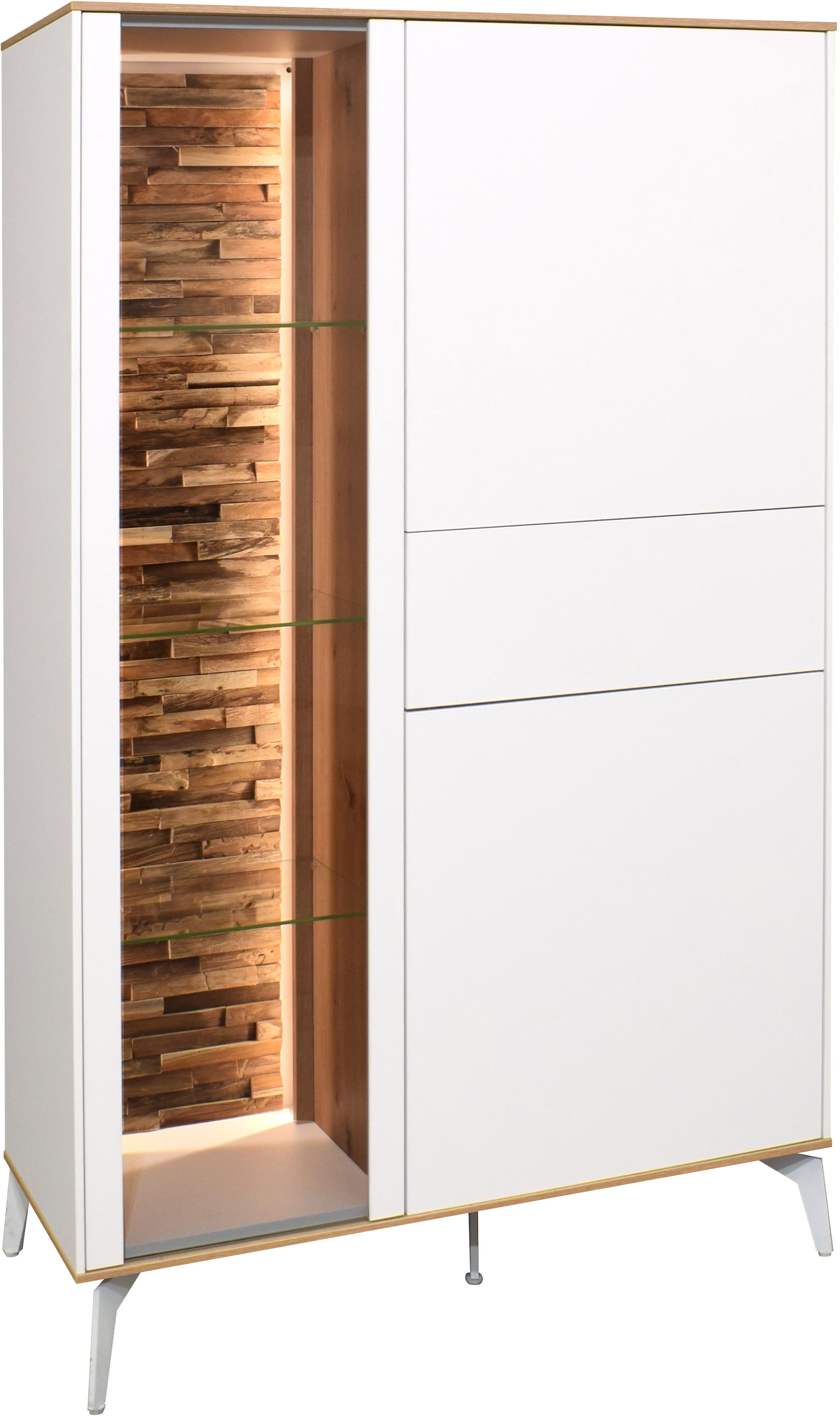 Mäusbacher Highboard Faro Highboard B 101 cm, inkl. Beleuchtung, Push to open, Metallfüße