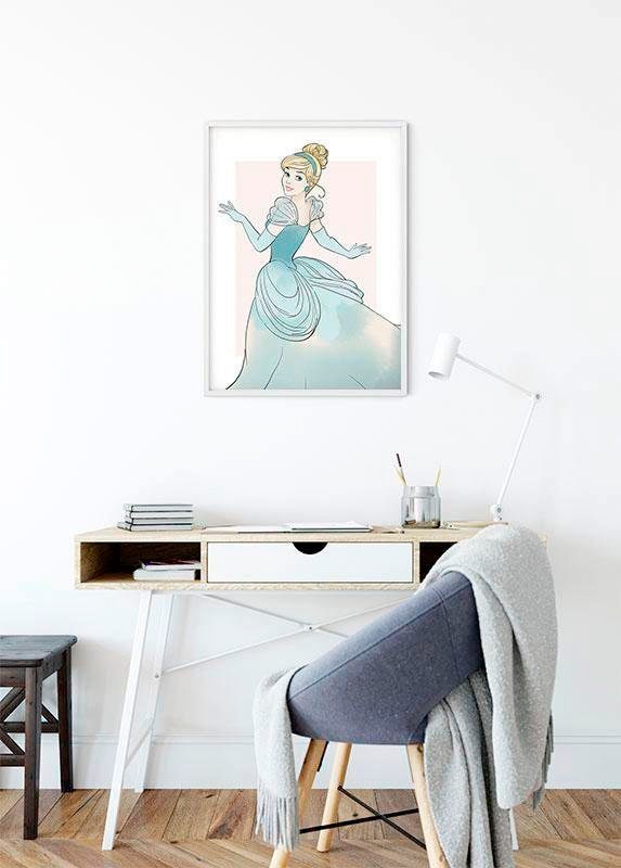 Komar Bild »Cinderella Beauty«, Disney, (1 St.), Wandbild zur Dekoration im Kinderzimmer - ohne Rahmen