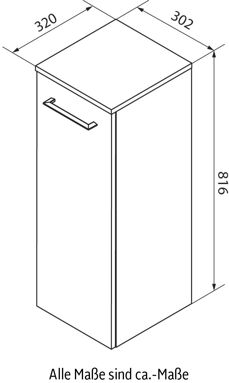 FACKELMANN Midischrank »B.perfekt«, Badmöbel Badmöbel Breite 30,5 cm