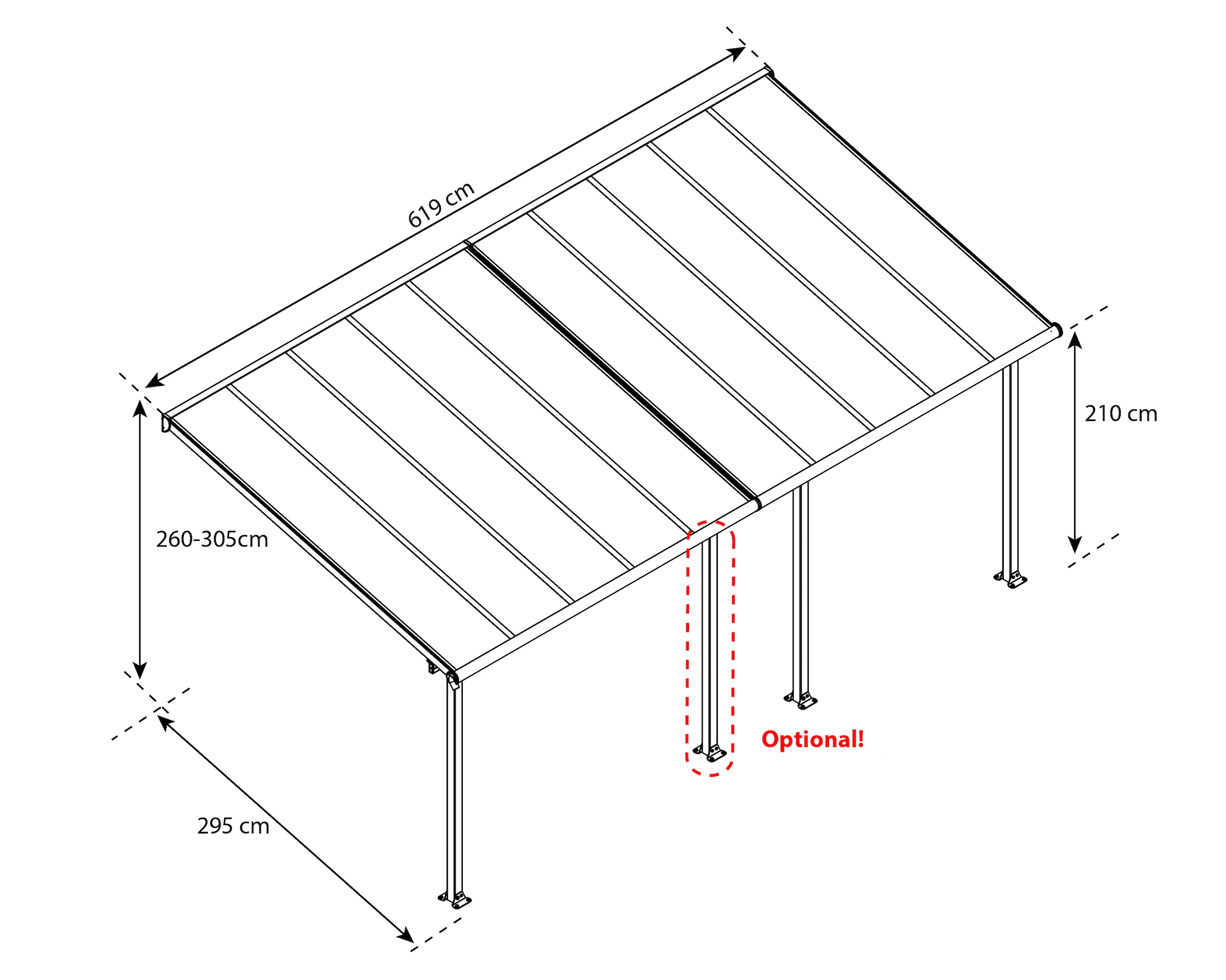 Palram - Canopia Terrassendach »Olympia 3x6.1«, BxT: 619x295 cm