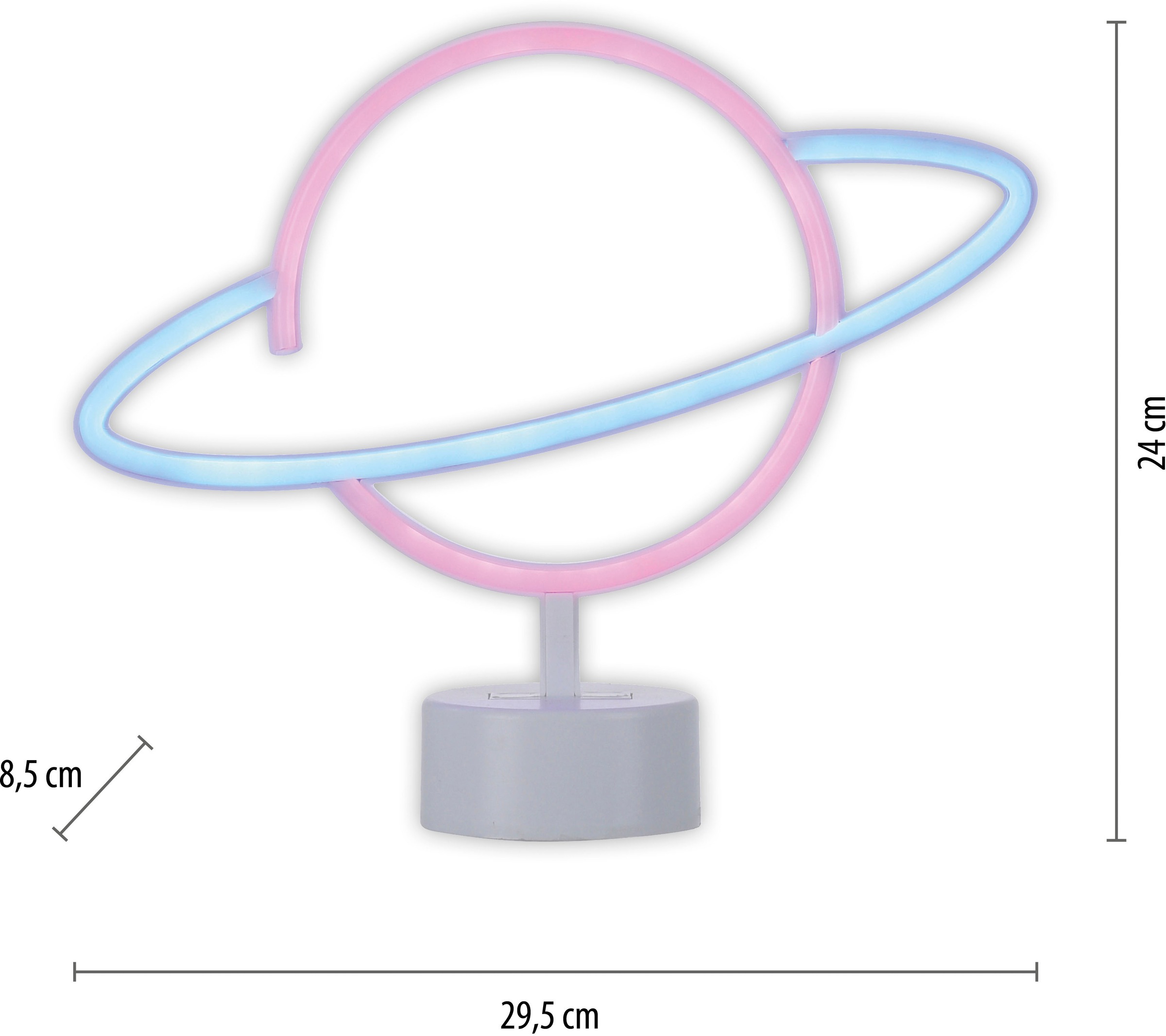 JUST LIGHT LED Wandleuchte »NEON-SATUR«, 1 flammig, Leuchtmittel LED-Board | LED fest integriert