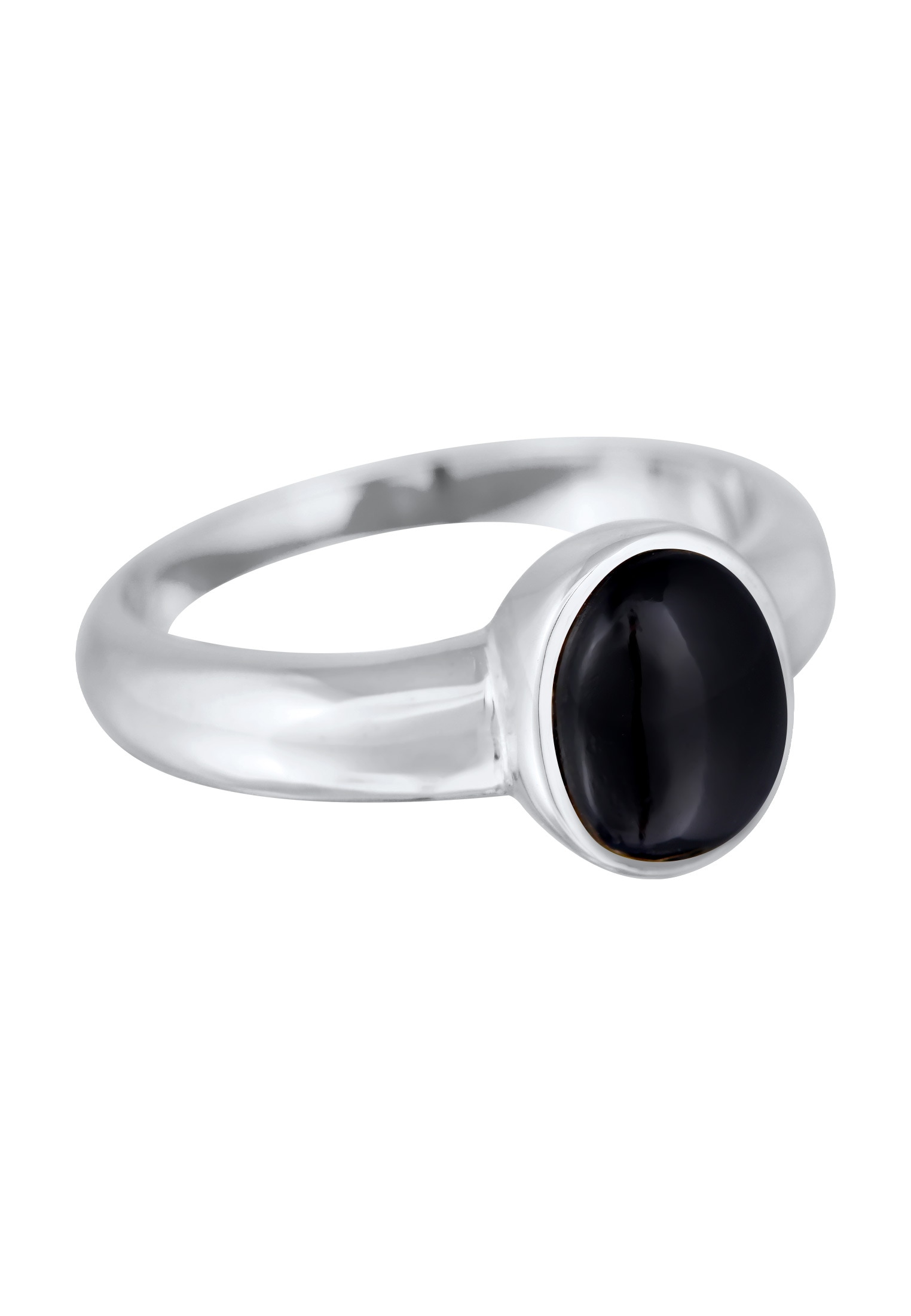 Kuzzoi Silberring »Ring Herren Siegelring Onyx Oval Basic 925 Silber«
