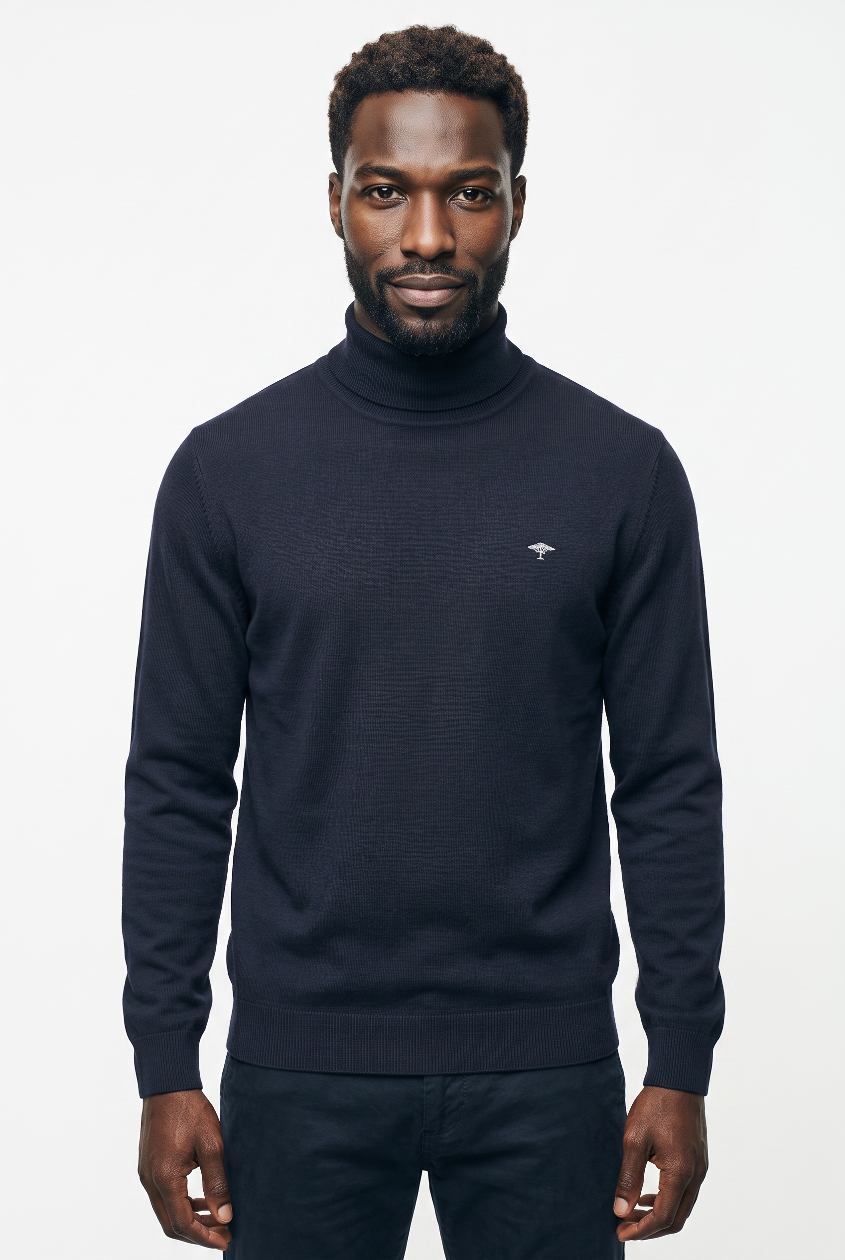 FYNCH-HATTON Rollkragenpullover mit Logostickerei