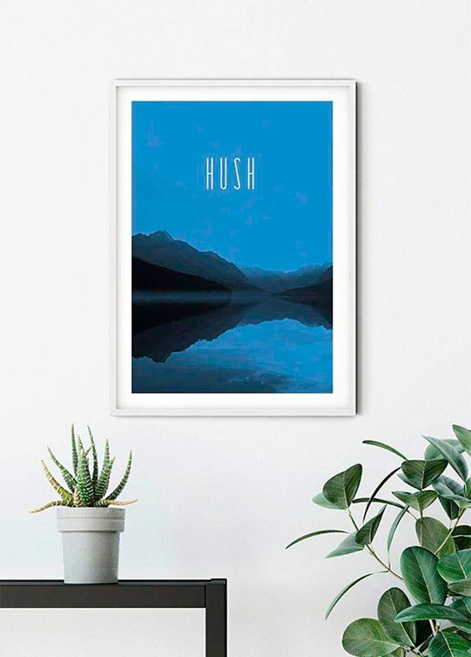 Komar Bild »Word Lake Hush Blue«, Natur, (1 St.), Wandbild zur Dekoration - ohne Rahmen