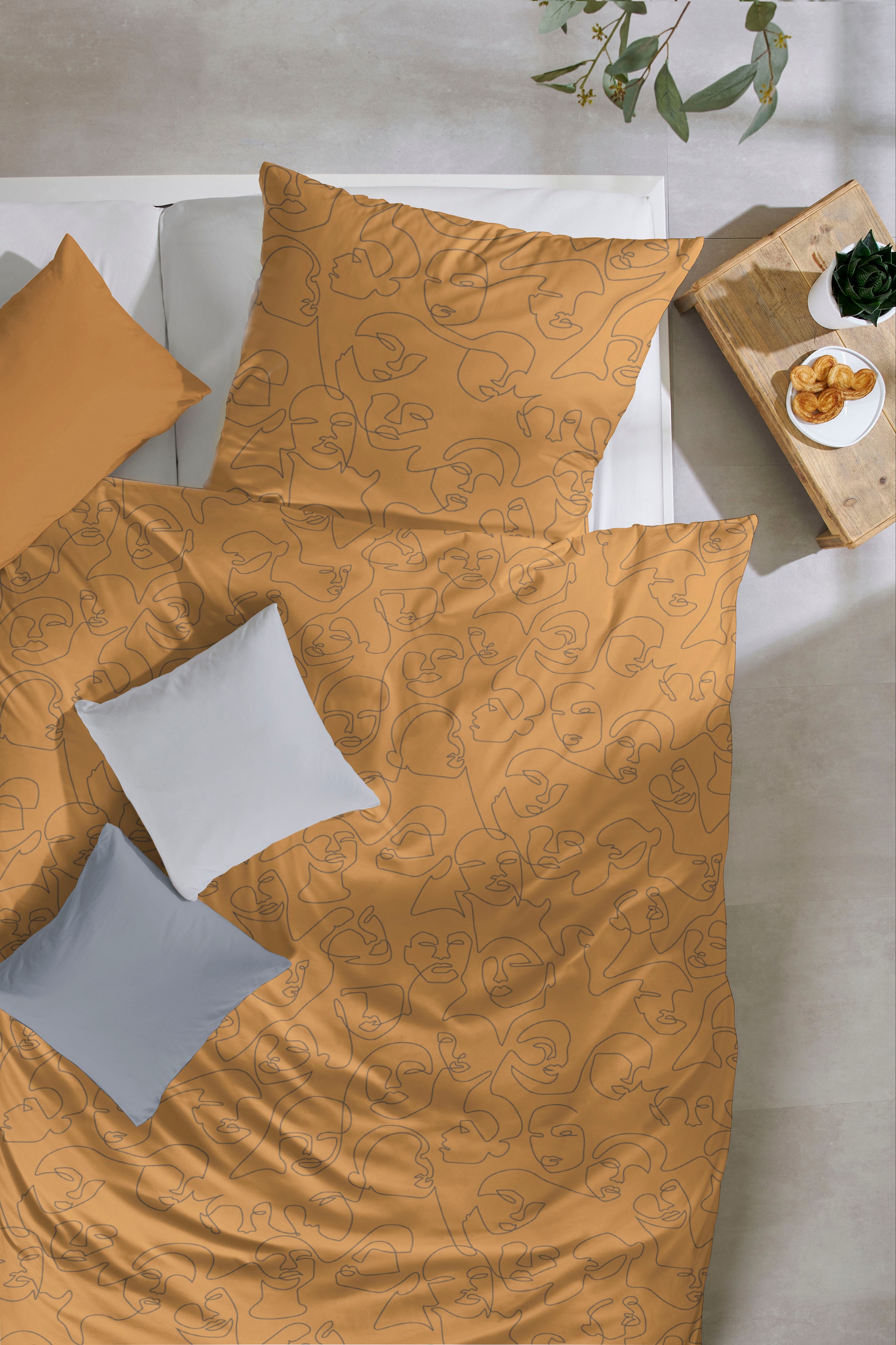 Primera Bettwäsche »Feinbiber-Bettwäsche Incognito« 2 Stk. tlg. Mit einer charakteristischen Two-Tone-Optik