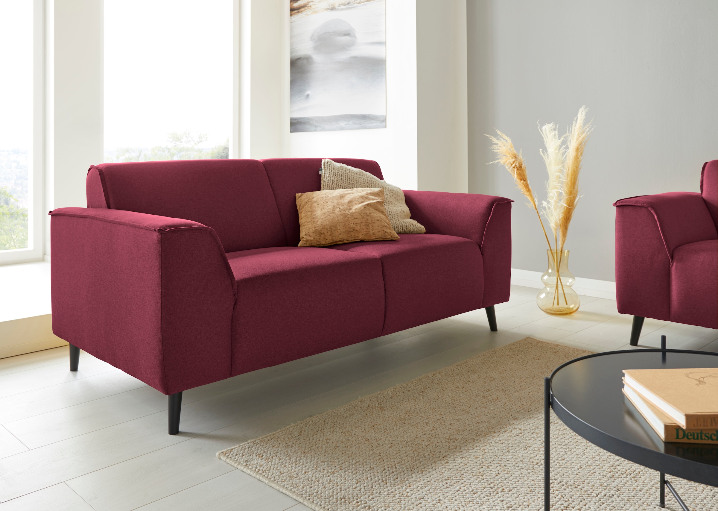 DOMO collection 2-Sitzer »Amora moderne Formensprache, tolle Verarbeitungsdetails, komfortabel«, mit Federkern für hohen Sitzkomfort