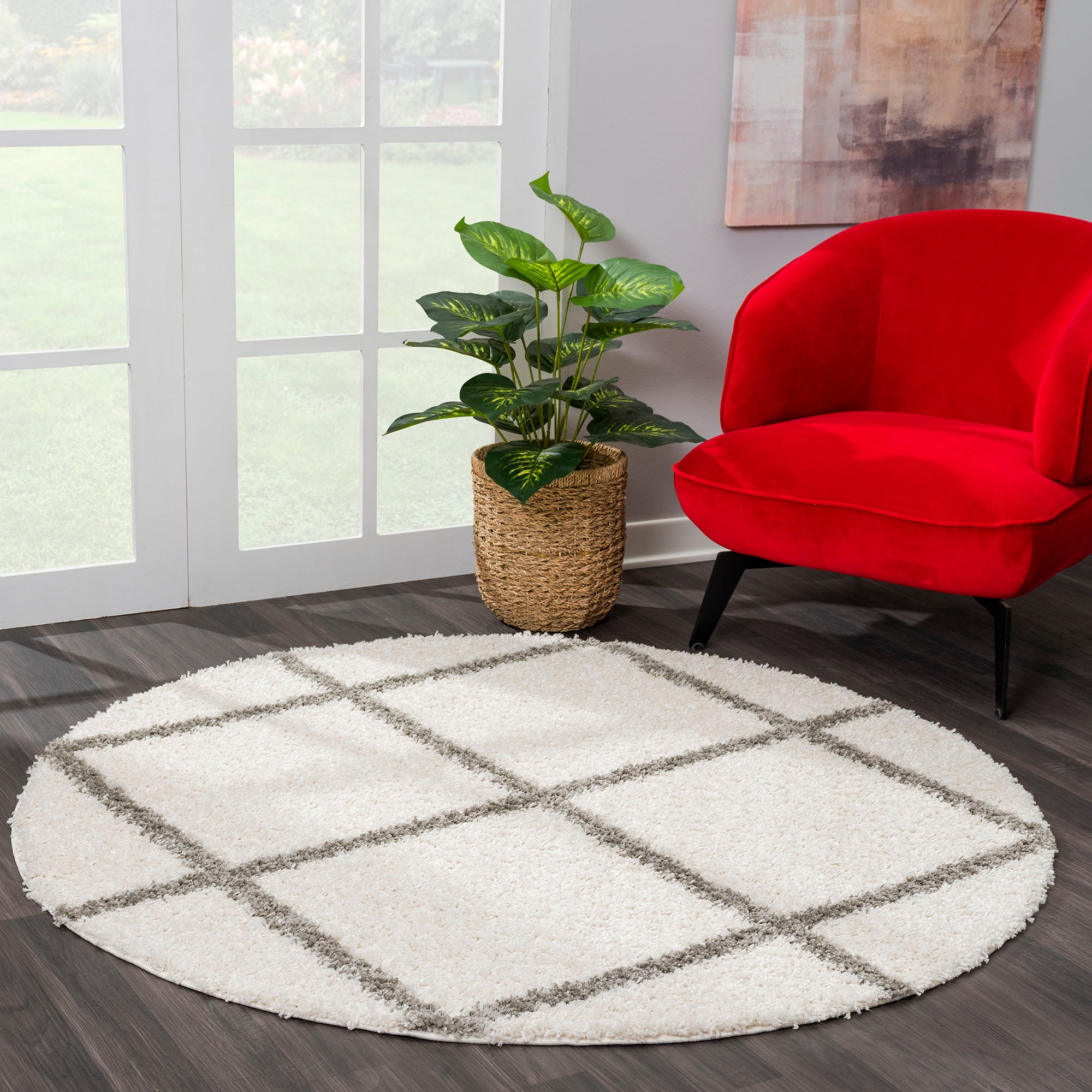 Sanat Hochflor-Teppich »Madrid«, rund, 30 mm Höhe, Wohnzimmer, Langflor, Shaggy Teppich