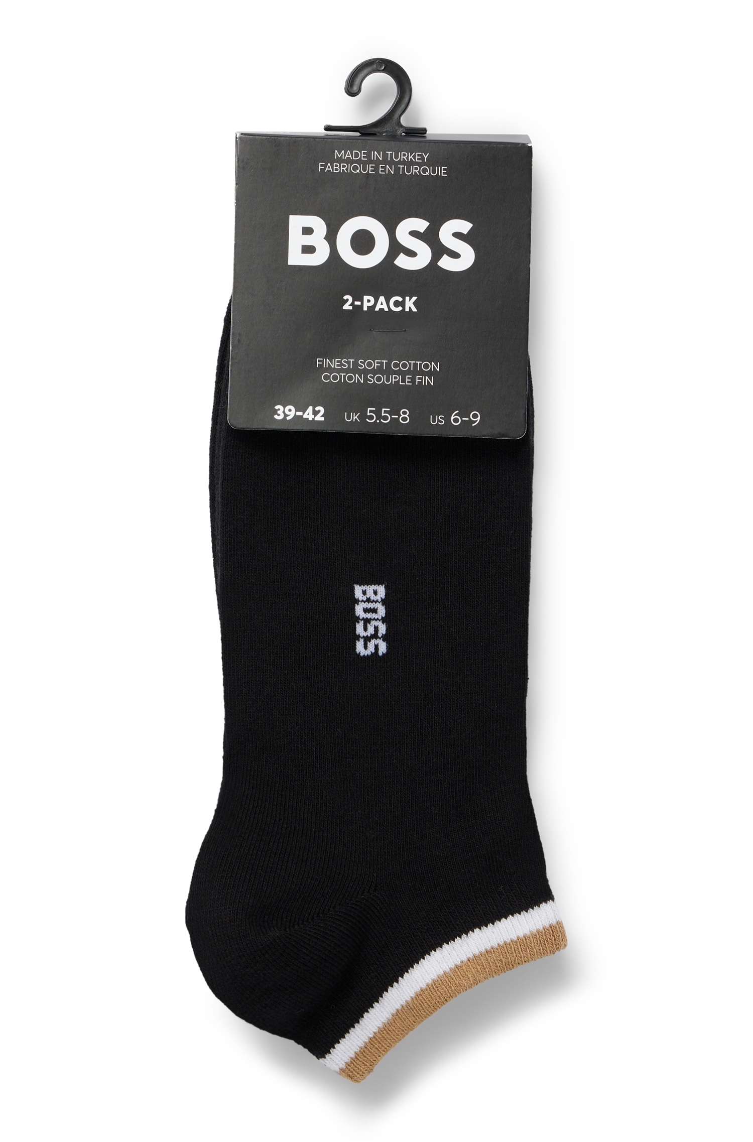 BOSS Sneakersocken »2P AS Uni stripe CC«, (Packung, 2er), mit geringeltem Abschluss