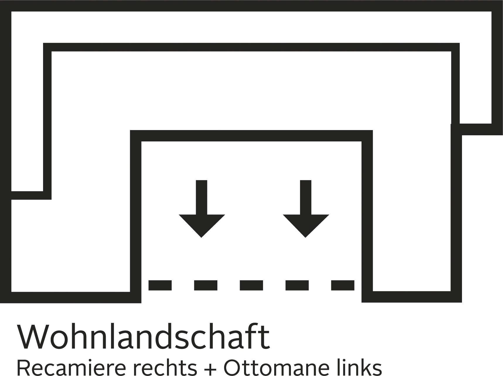 Home affaire Wohnlandschaft »Alberto U-Form«, mit Kopfteilverstellung, wahlweise mit Bettfunktion