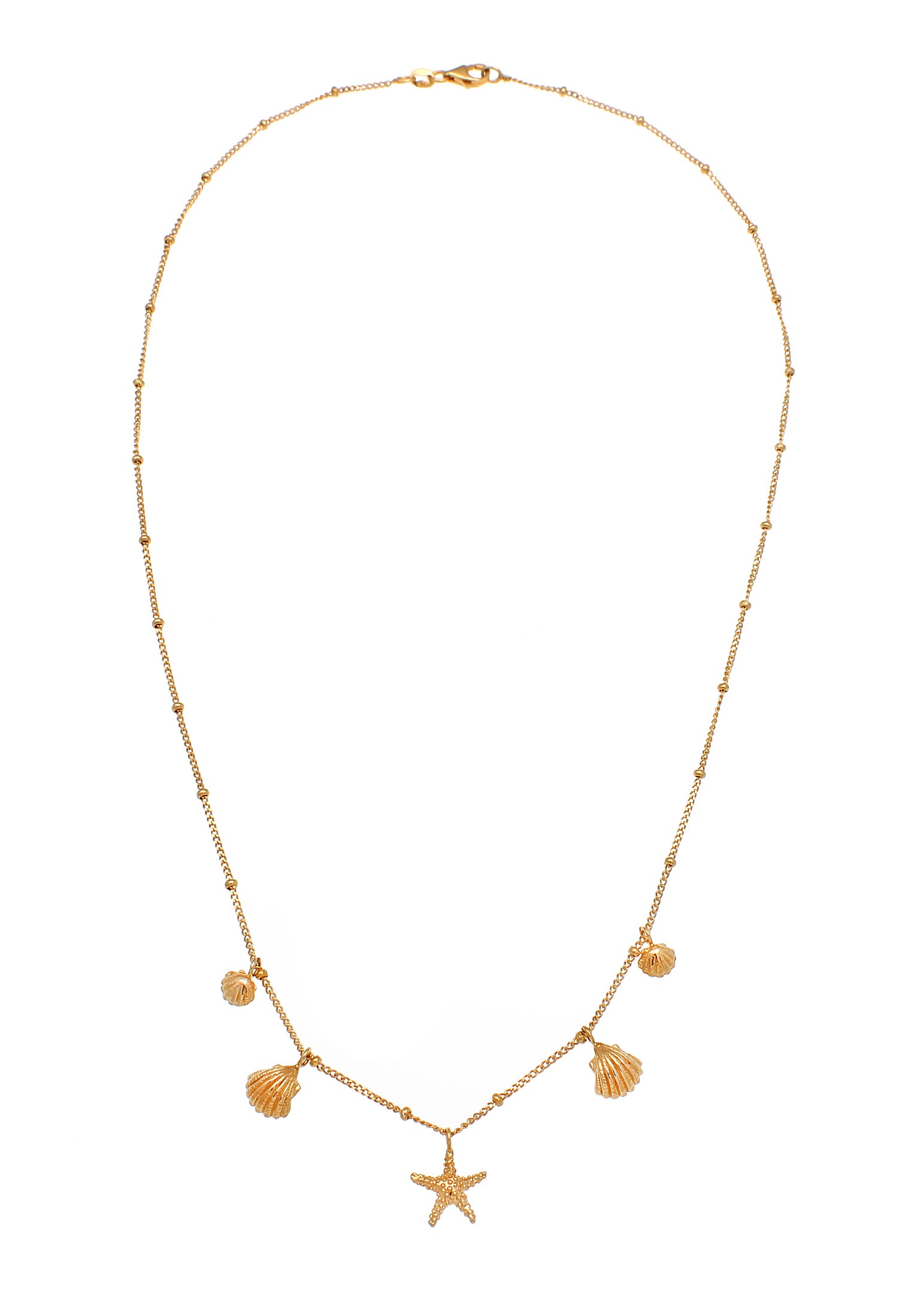 Elli Kette mit Anhänger »Halskette Muscheln Seestern Maritim Sommer 925 Silber«