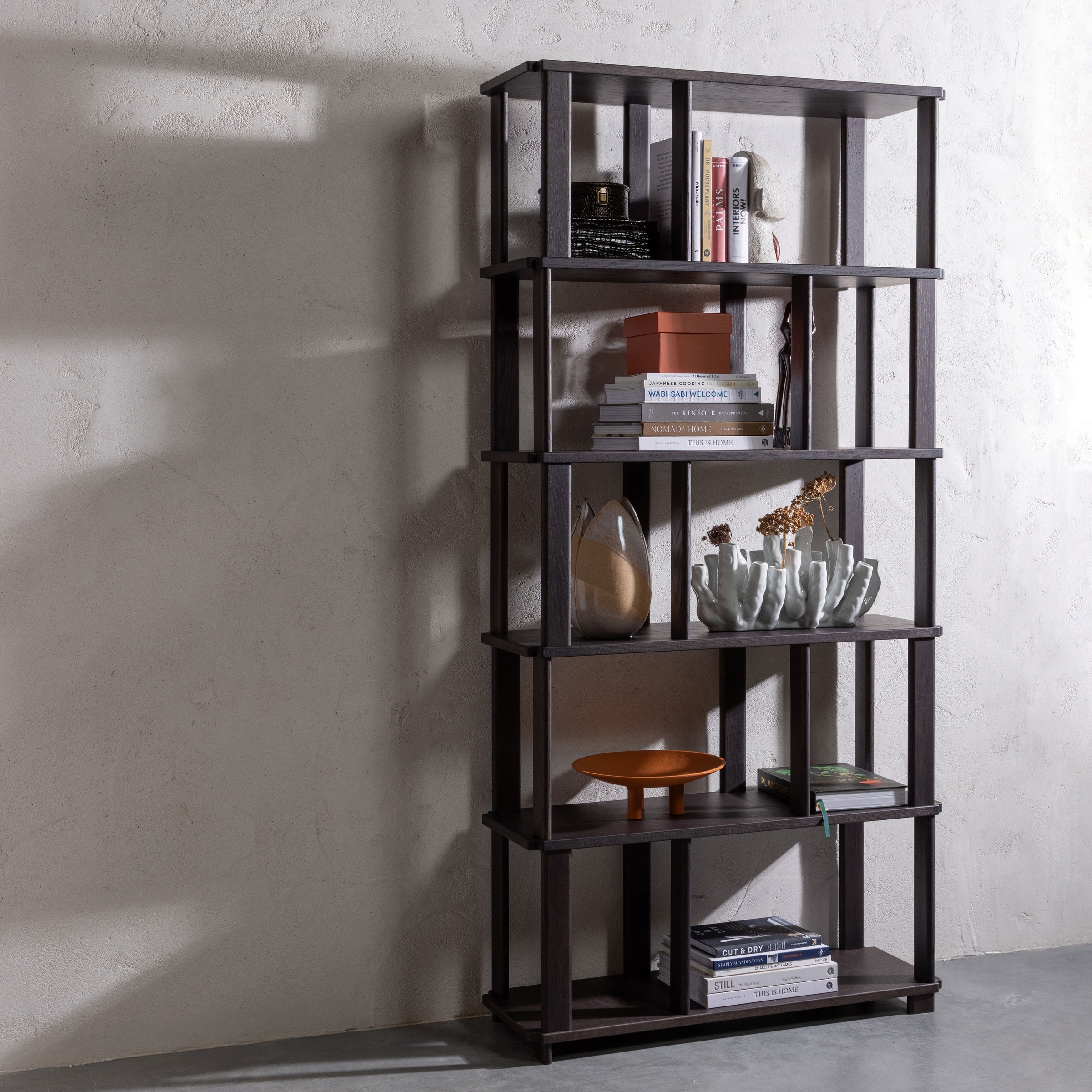 WOOOD Wandregal »Riss Eichenholz mit sichtbare Maserung, B 90 x T 30 x H 186 cm« Tragkraft 10 kg pro Einlegeboden, nachbehandelbar, einfach montierbar