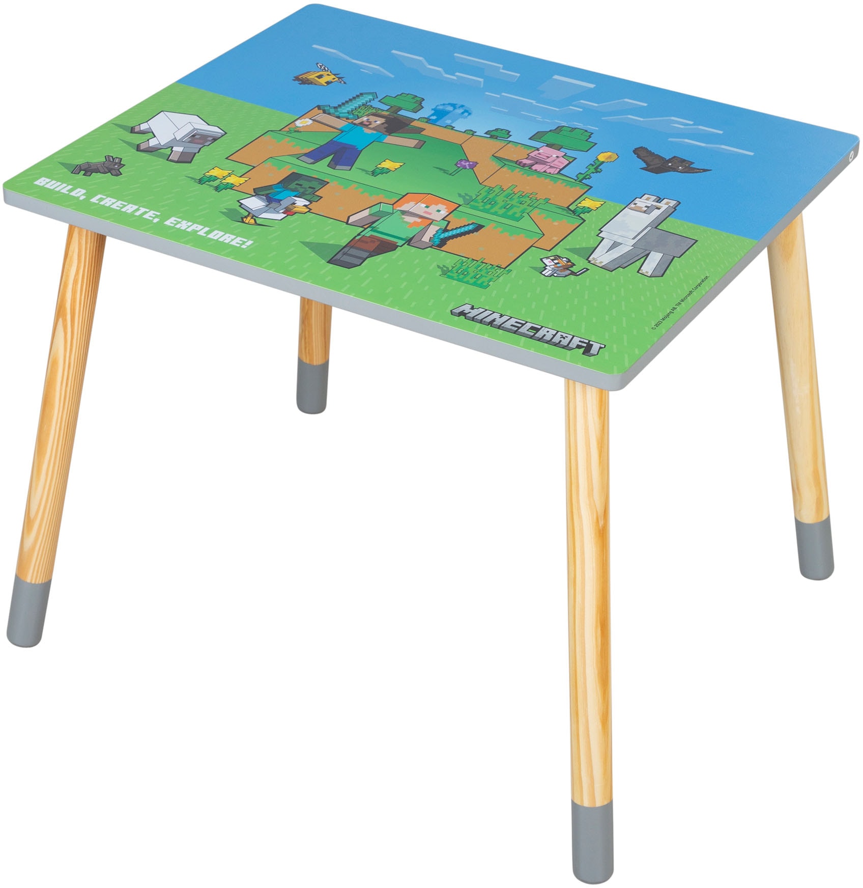 Phoenix Kindersitzgruppe »Minecraft Sitzgruppe« 3 tlg. tlg. Set Tisch mit 2 Stühlen