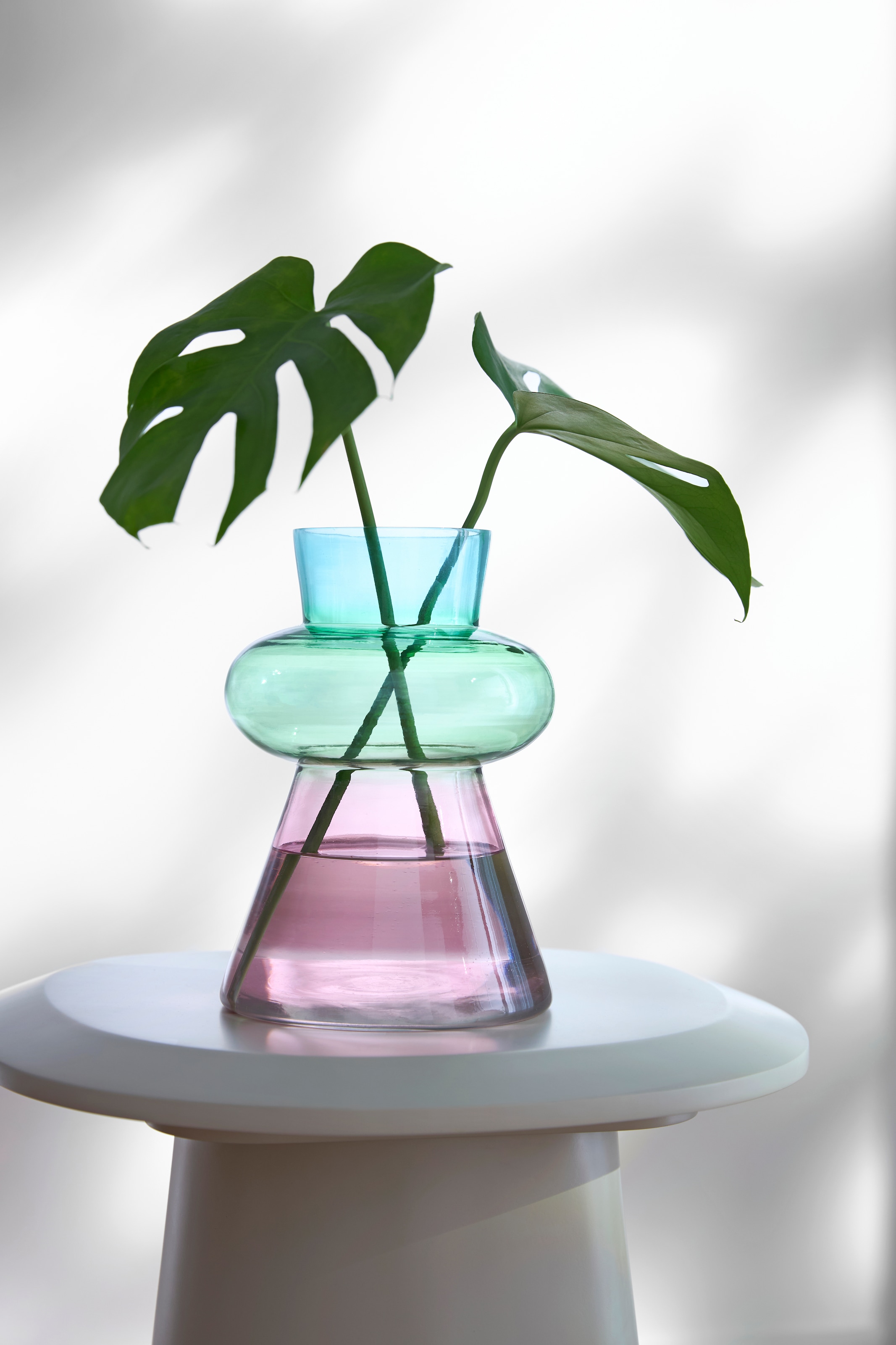 s.Oliver Dekovase »Glasvase in bunter Farbkombination: blau, grün, rosa« Tischvase im 2er Set, 3-farbiges Design in moderner Form