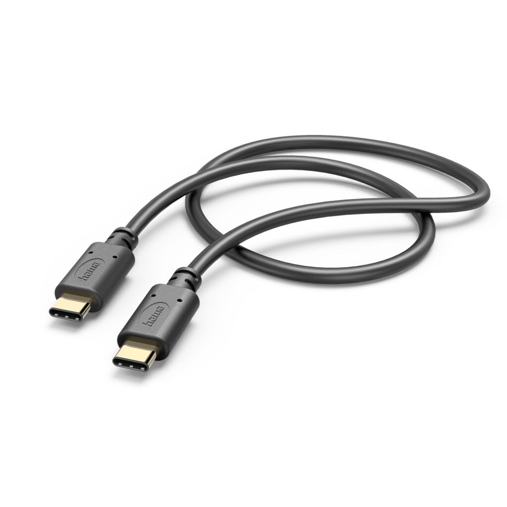 Hama USB-Kabel »Ladekabel, USB C auf USB C, 1,5 m, Schwarz«, USB-C, 150 cm