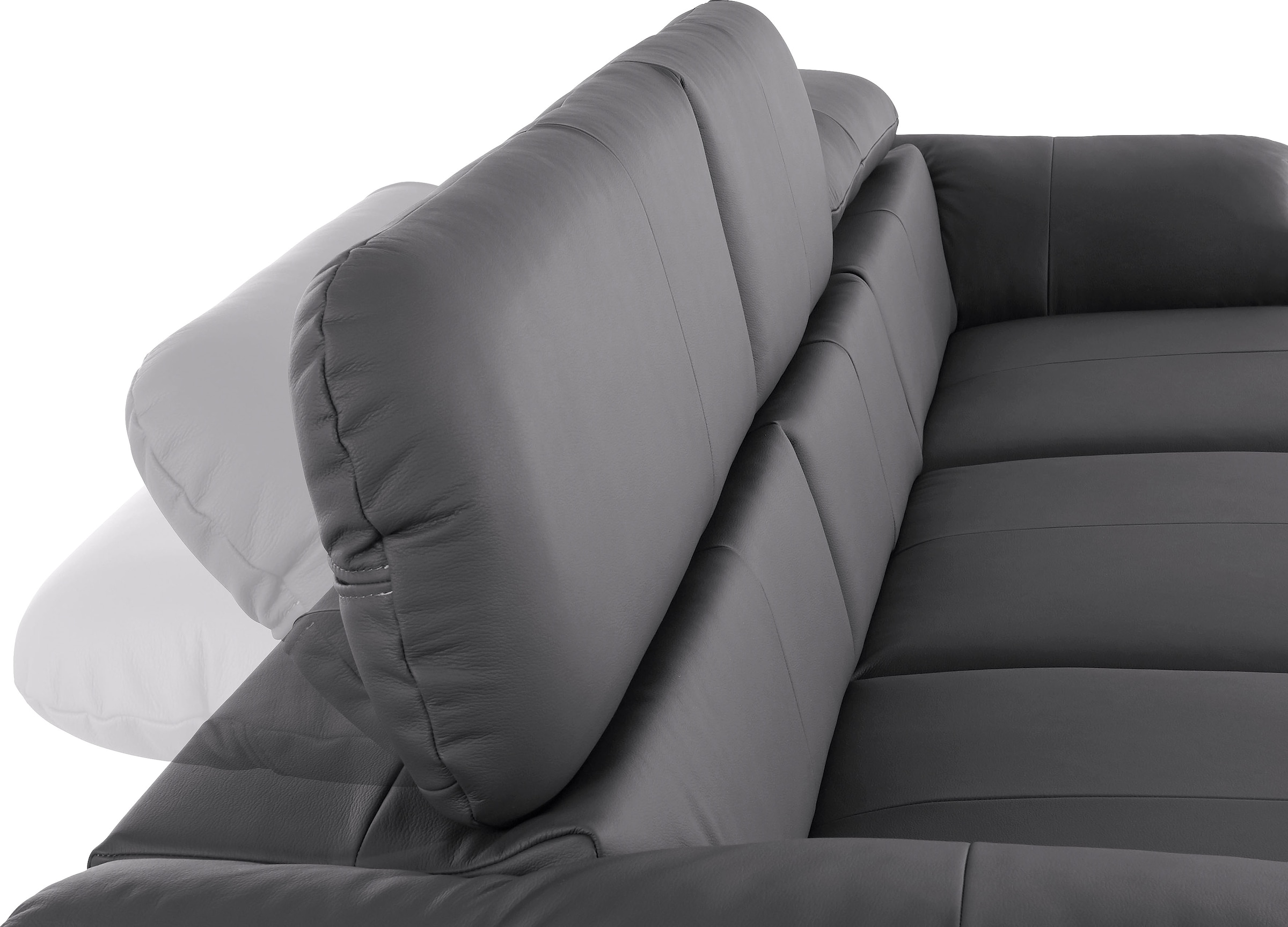COTTA Polstergarnitur »Caluso L-Form«, (2 tlg.), Set bestehend aus: Ecksofa mit Kopfteilverstellung & Hocker