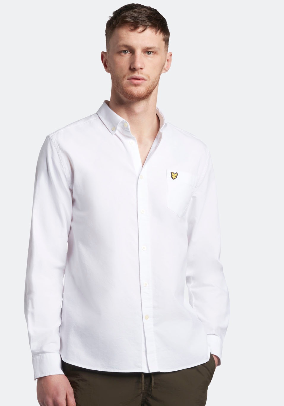 Lyle & Scott Langarmhemd mit durchgehender Knopfleiste