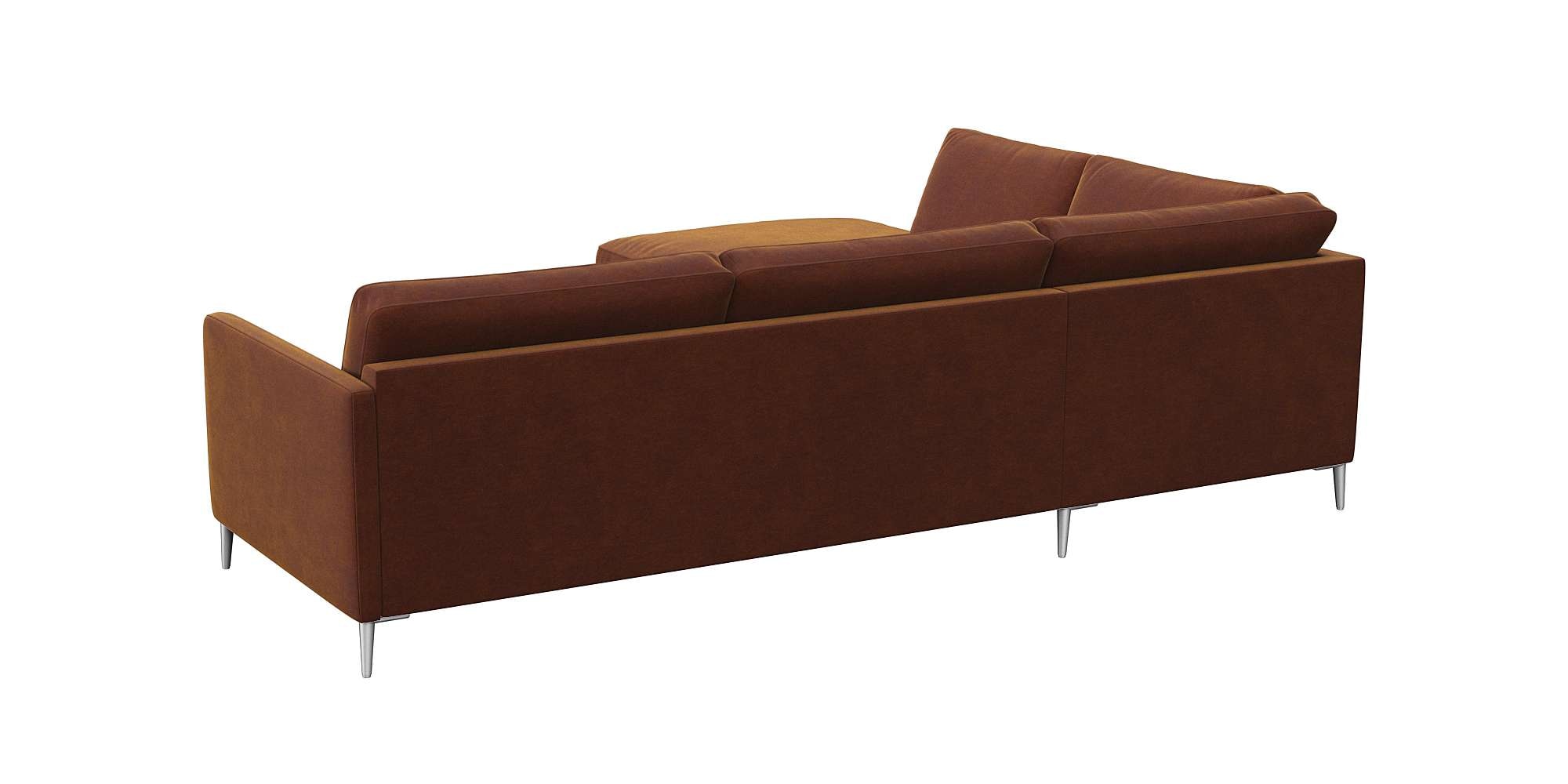 FLEXLUX Ecksofa »Fiore, L-Form«, schmale Armlehnen, Kaltschaum, Füße Alu
