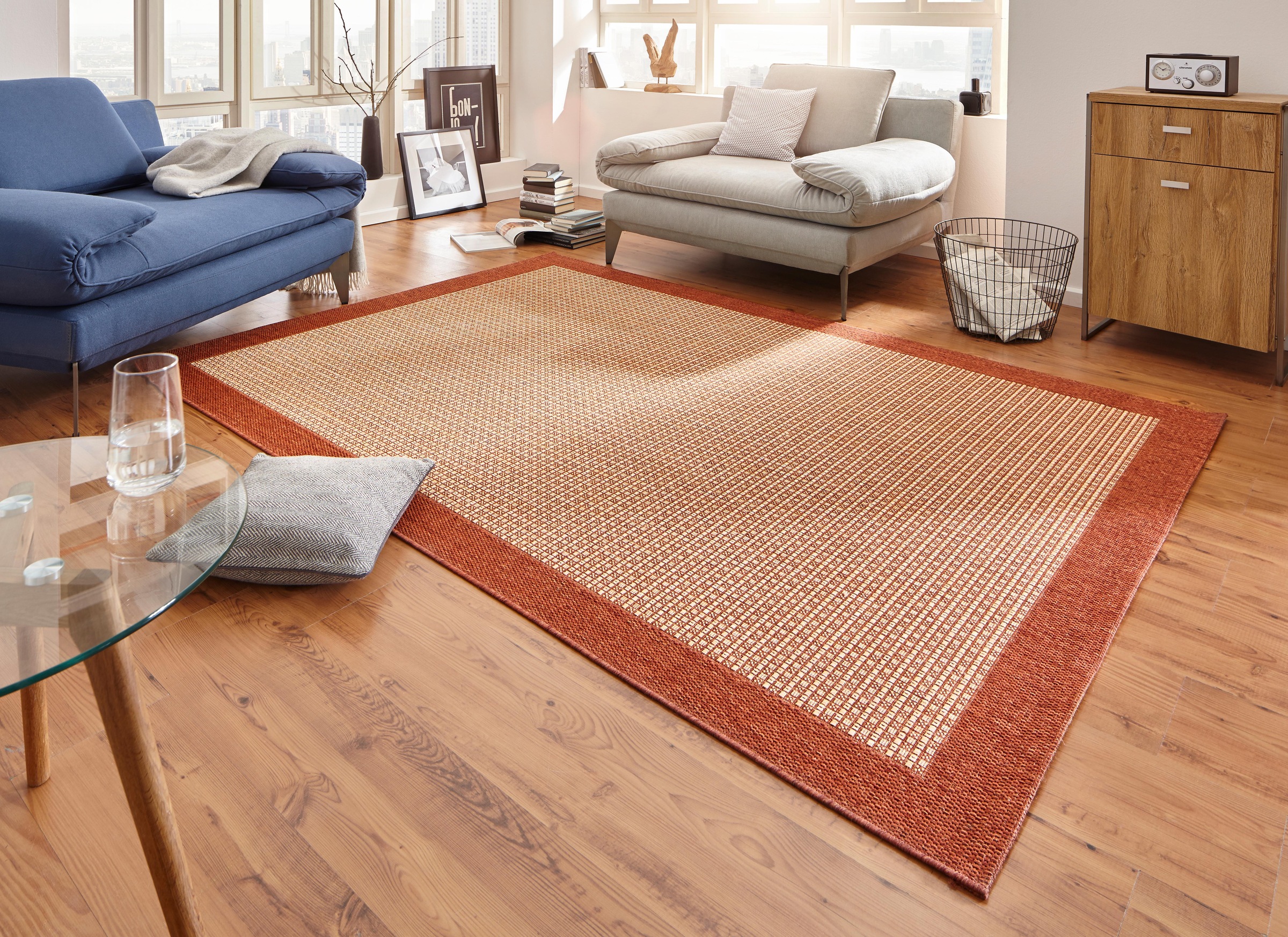 HANSE Home Teppich »Simple«, rechteckig, Sisal Indoor, Flachgewebe Bordüren Design, Robust, Optik, Pflegeleicht
