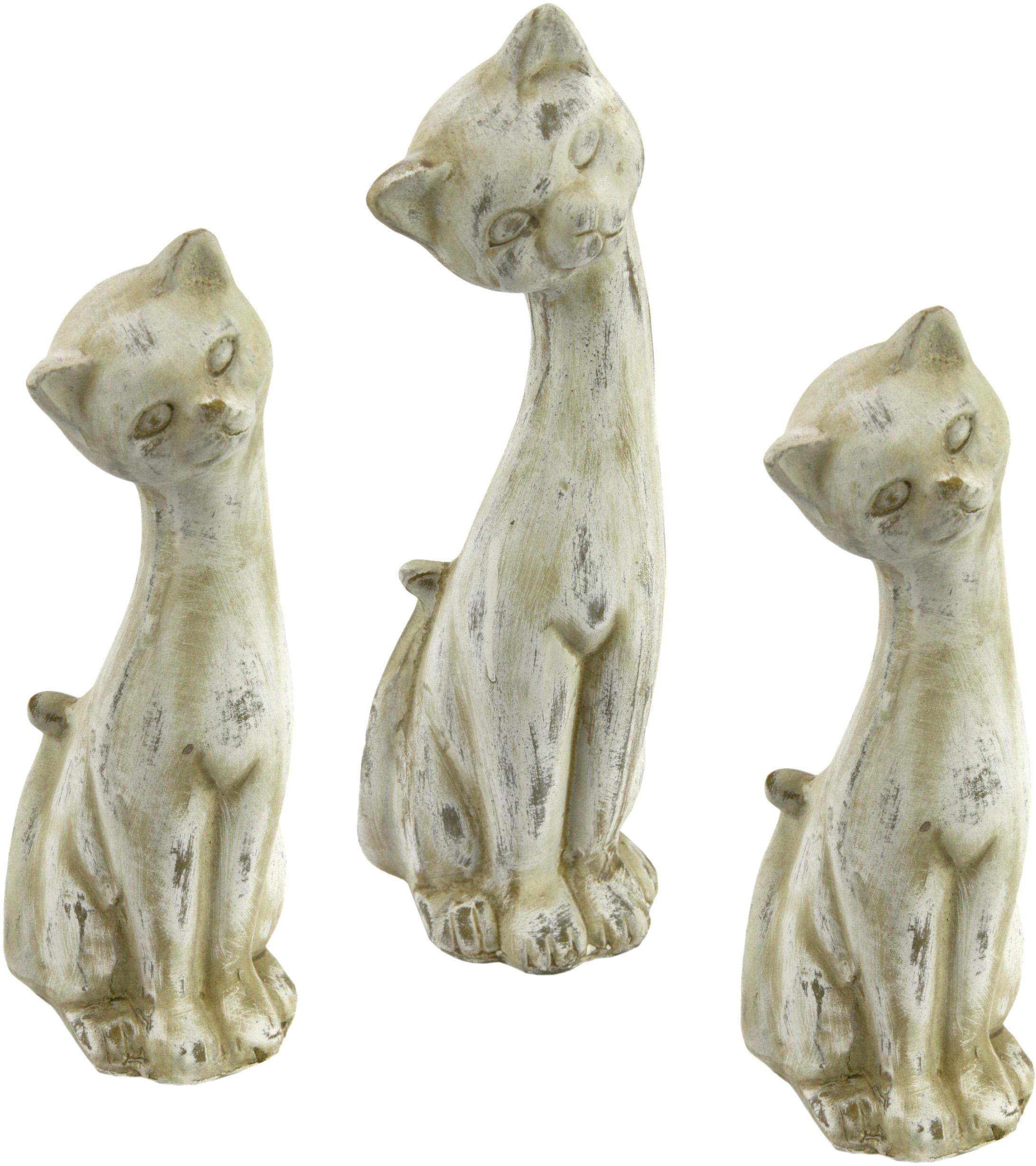 I.GE.A. Tierfigur »Antik-Keramikkatze«, (3er kaufen auf Set) Raten
