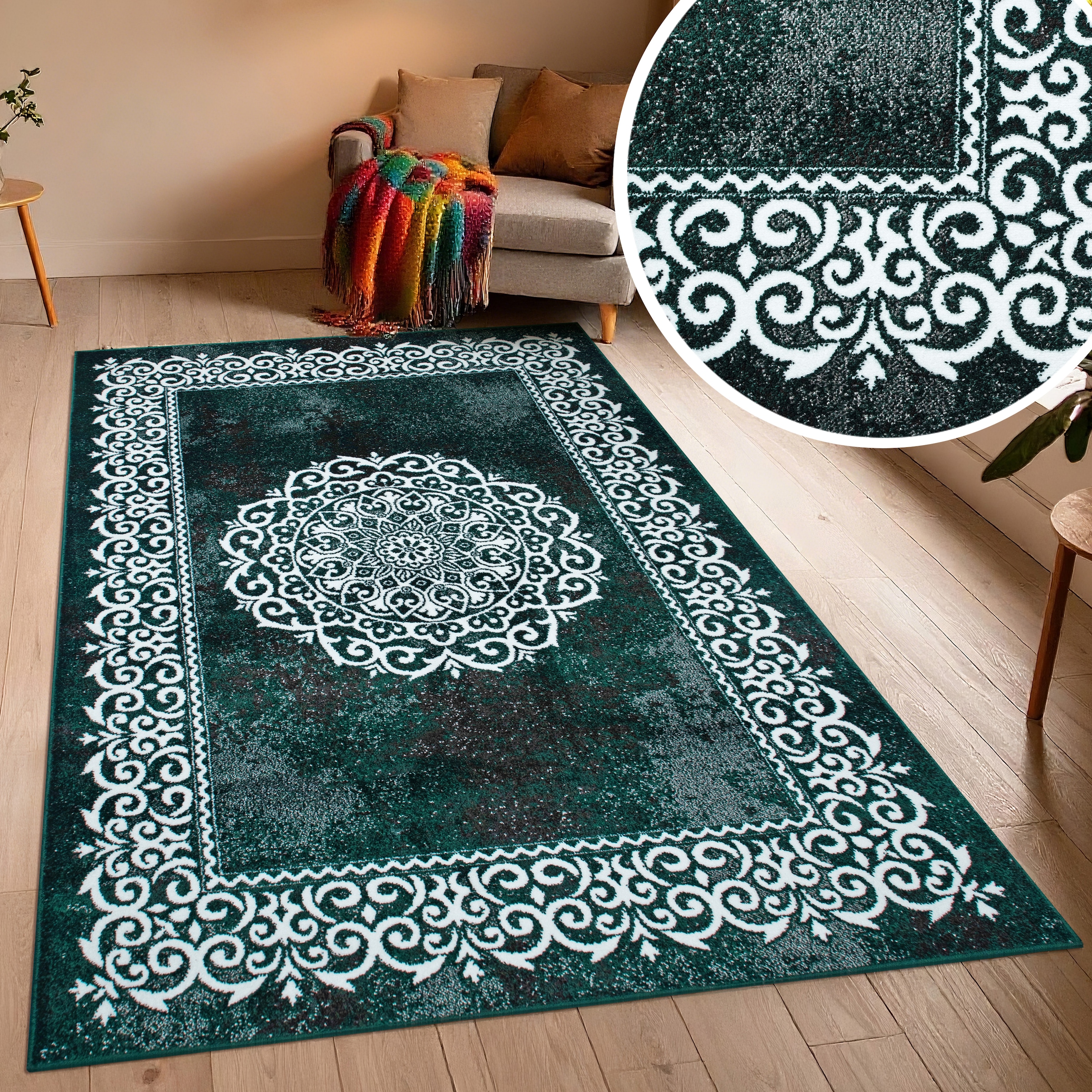 my home Teppich »Dafna« rechteckig 9 mm Höhe Orient-Optik, Vintage Design, Kurzflor, pflegeleicht, dezenter Glanz