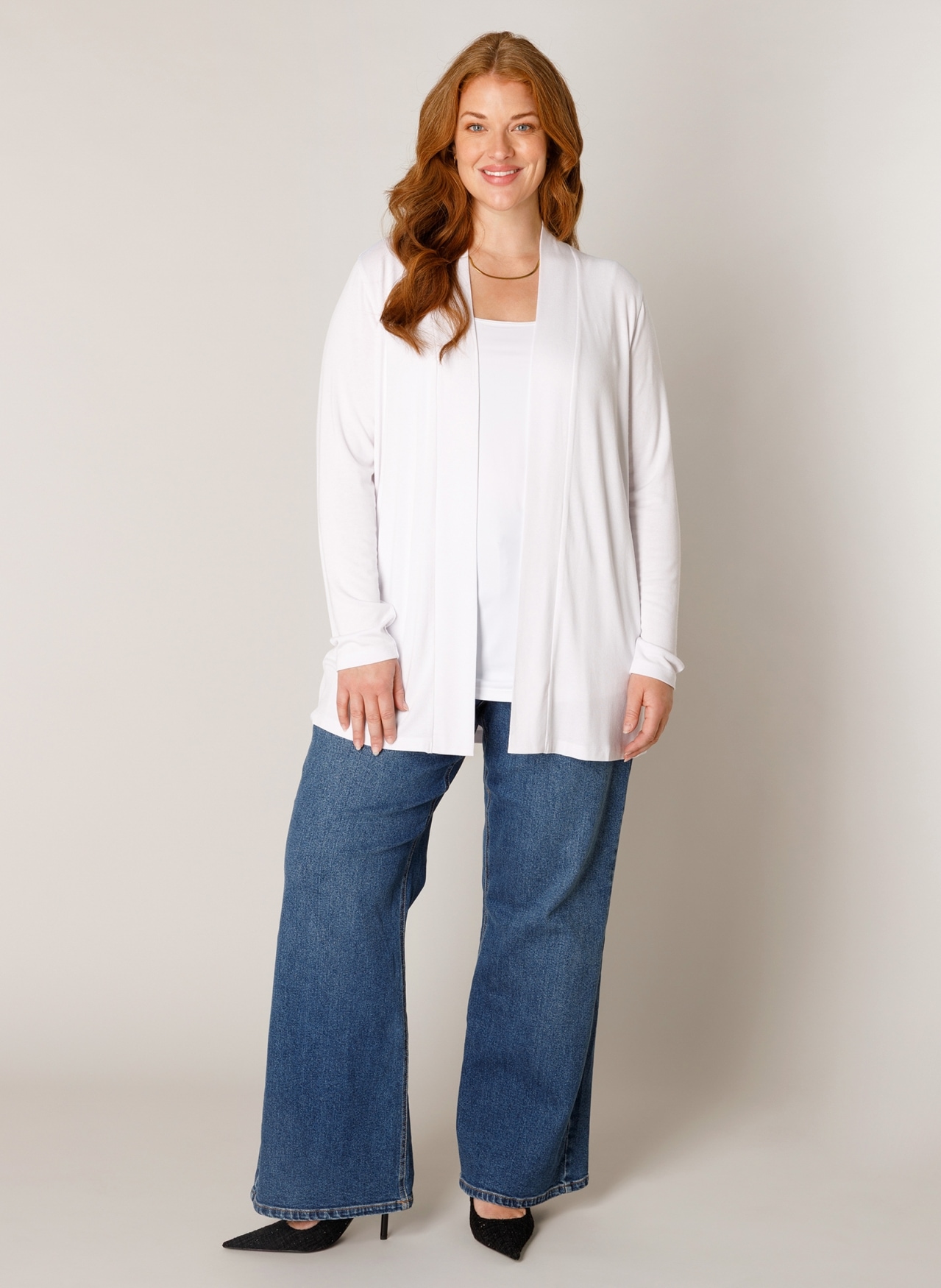 Base Level Curvy Strickjacke »Ayla« offen, ohne Verschluss