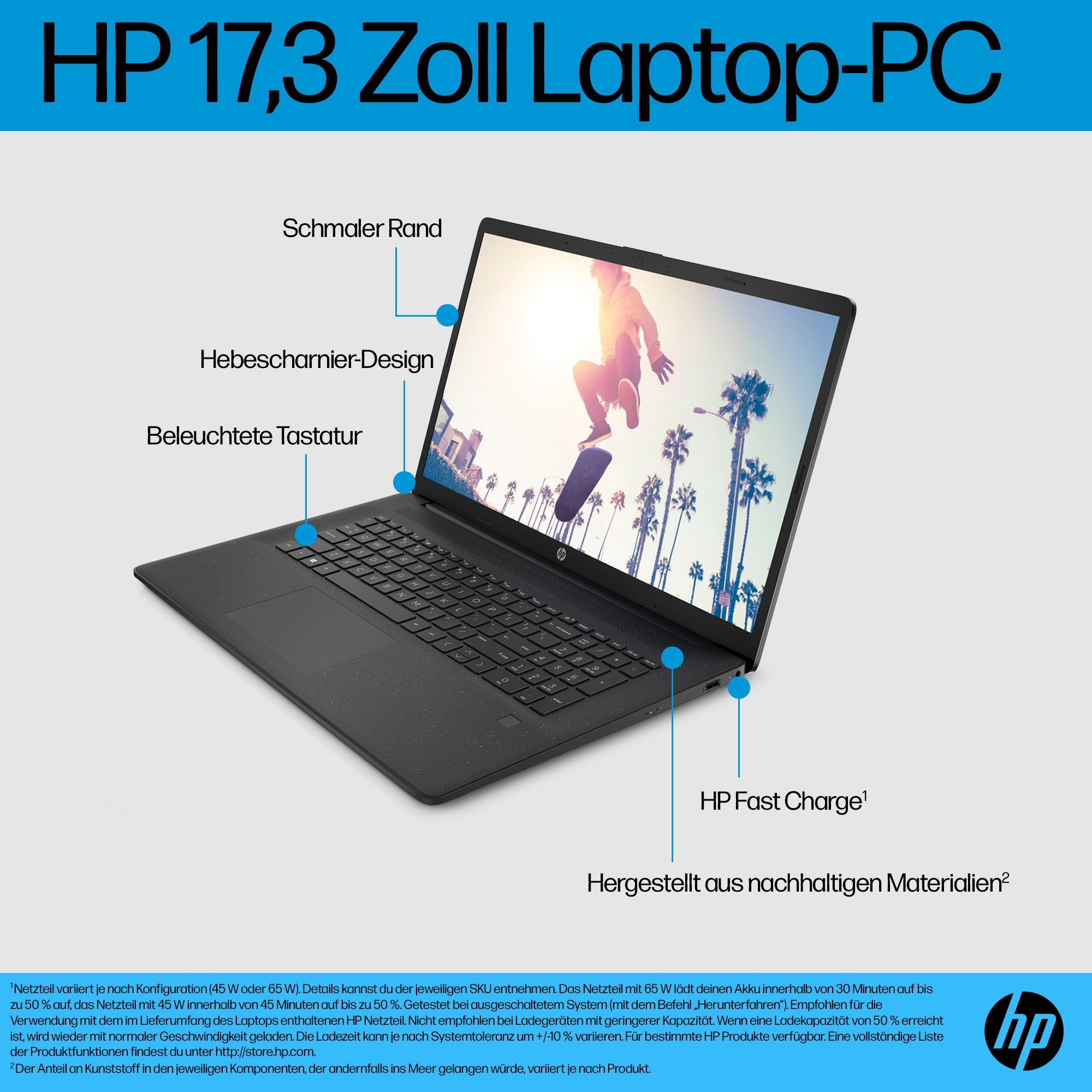 HP Notebook »17-cn3215ng« 43,94 cm / 17,3 ″ Intel N-Reihe UHD Graphics 512 GB SSD
