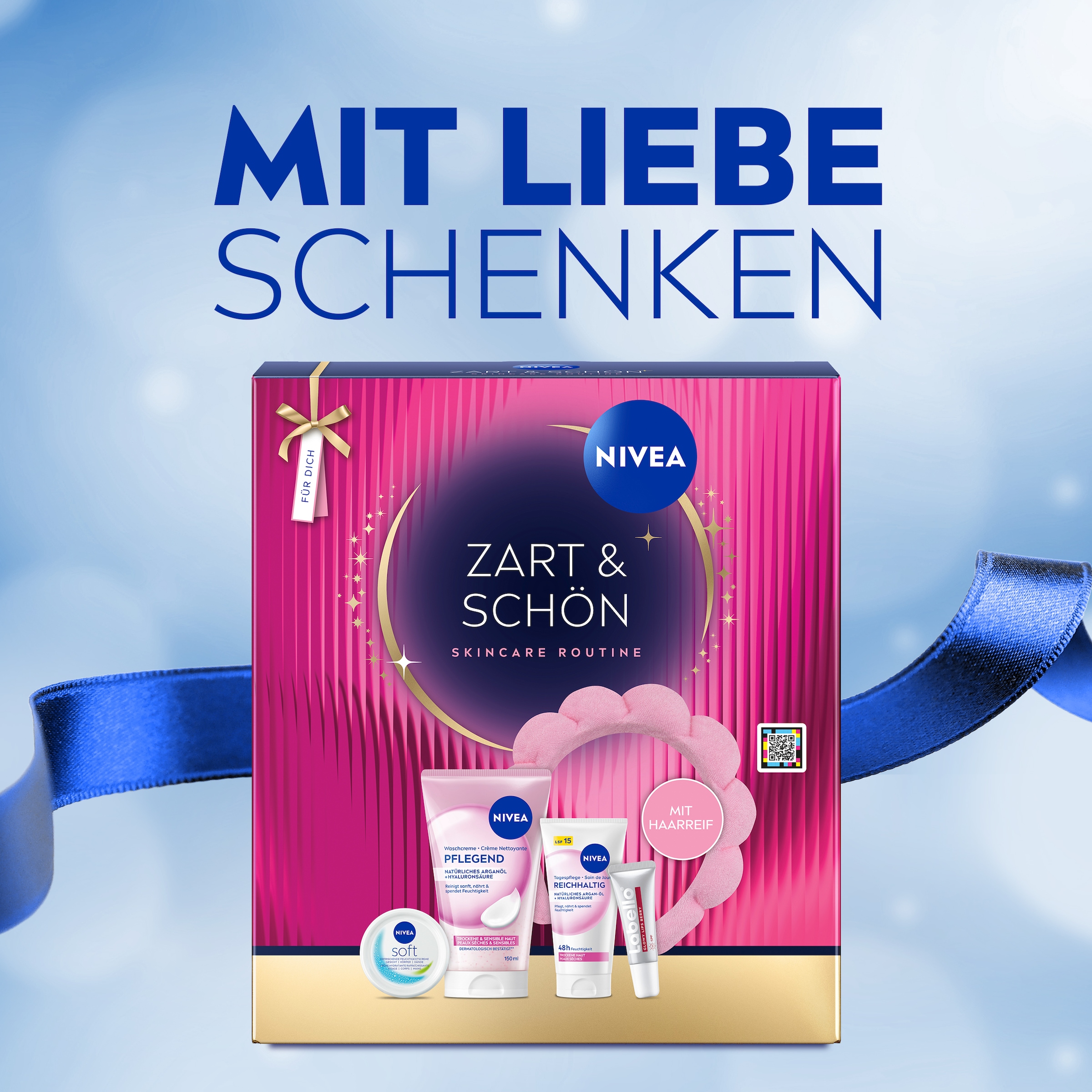 Nivea Pflege-Geschenkbox »NIVEA Zart & Schön Geschenkset« Tagescreme, Waschcreme, Lippenpflege und Feuchtigkeitscreme
