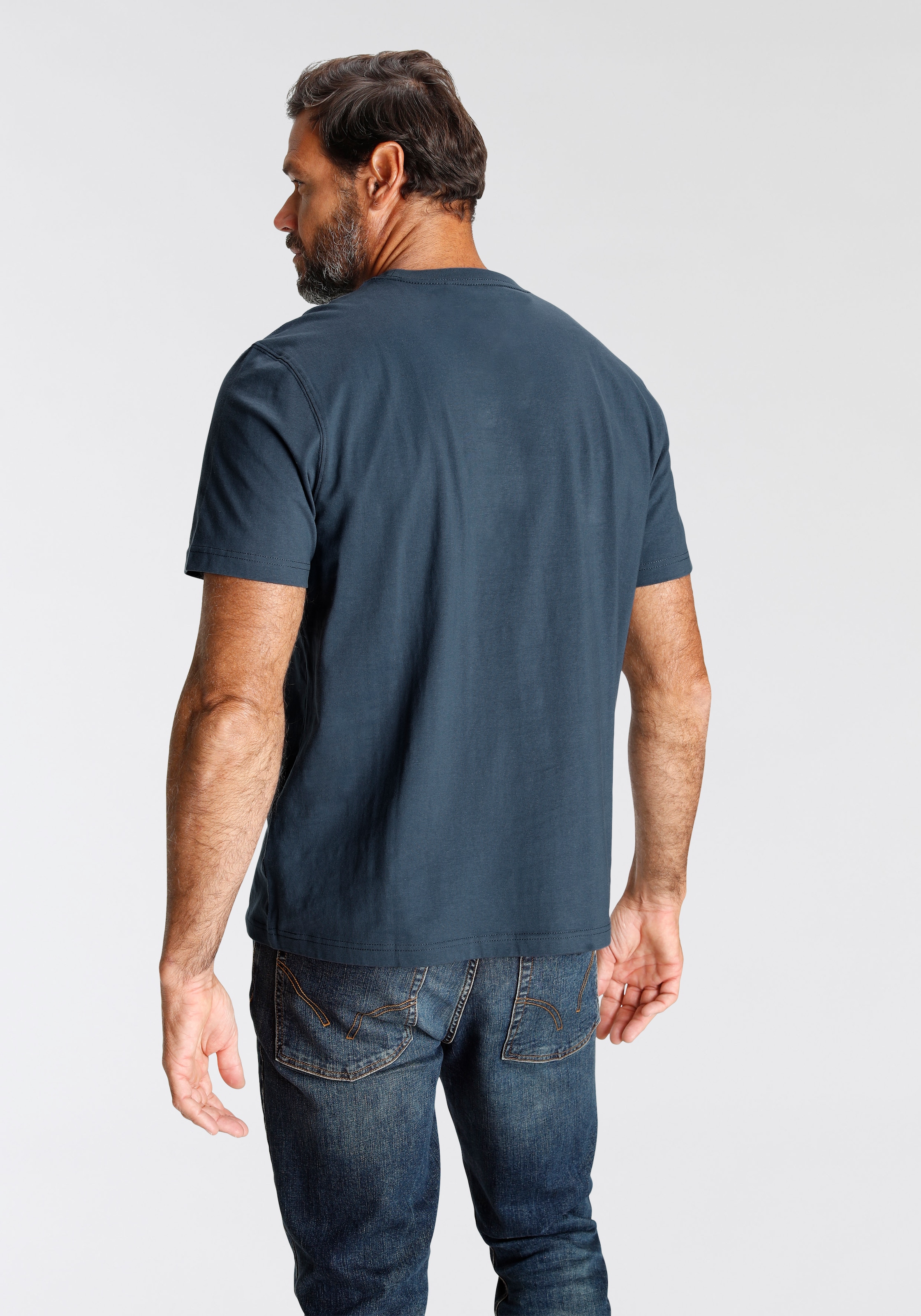 Man's World T-Shirt, Kurzarm, bedruckt, Rundhalsausschnitt, aus Baumwolle